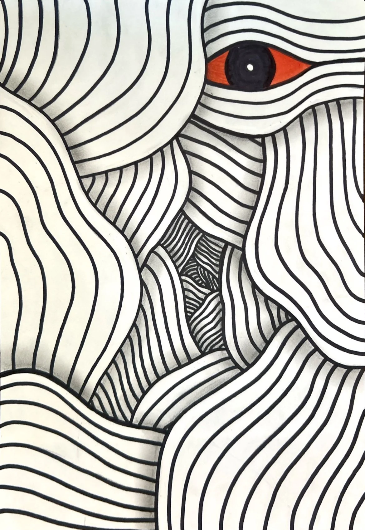 Layers of Madness (2023)
Media: Sharpie and Pencil