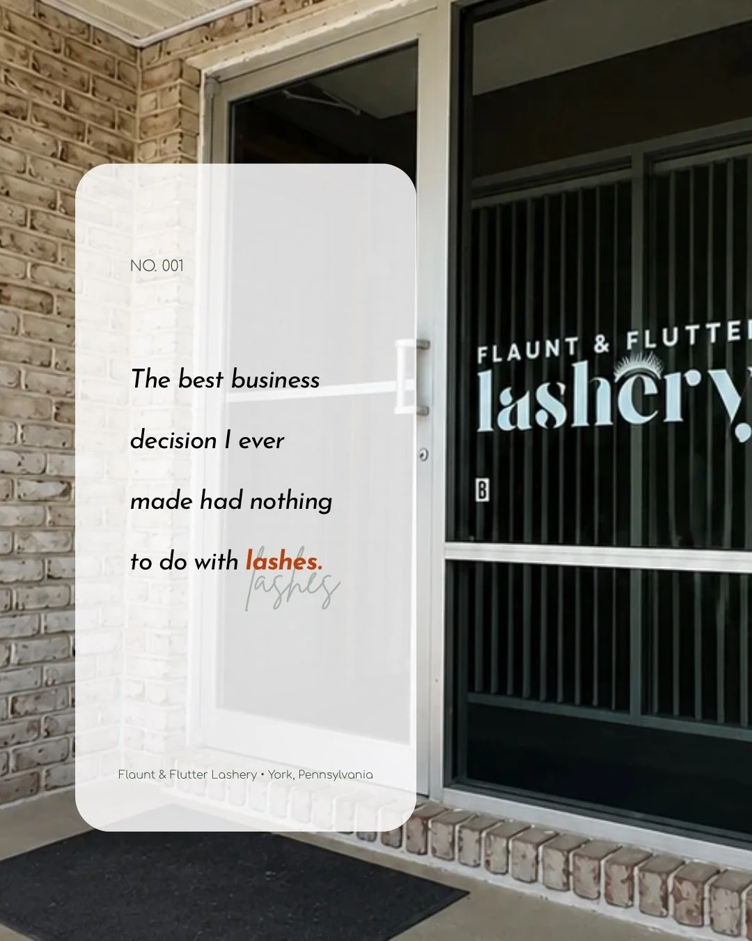 001 ~ The reason I built my own.

I didn&rsquo;t open Flaunt &amp; Flutter because I simply wanted a place to do lashes.

I wanted the freedom to create the kind of experience I believed an appointment could be personal, unhurried, comfortable and ca