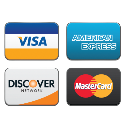 Accepted payment options including Visa, Mastercard, Discover, American Express, Affirm, Afterpay, and Klarna at Flaunt and Flutter Lashery in York PA