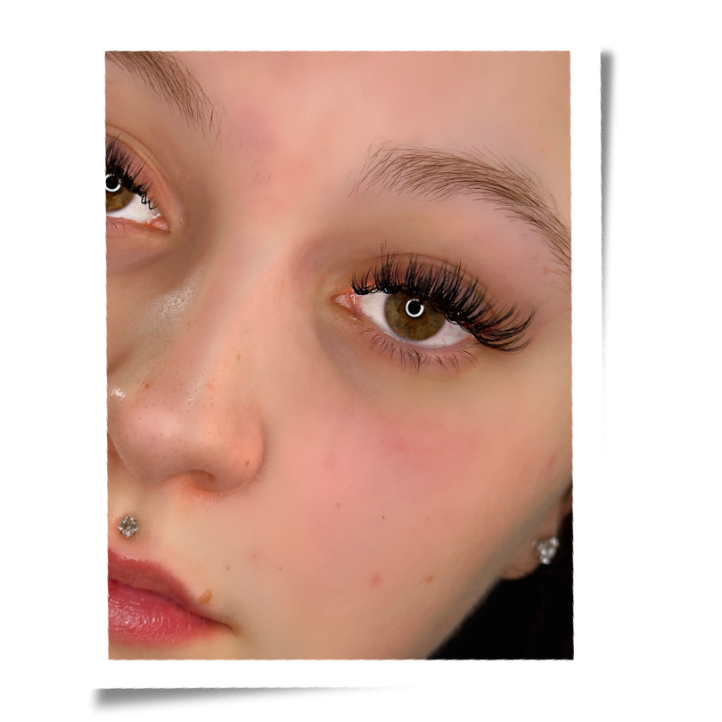 Photo of girl with long spiky lash extensions done by top lash artist located in York, PA