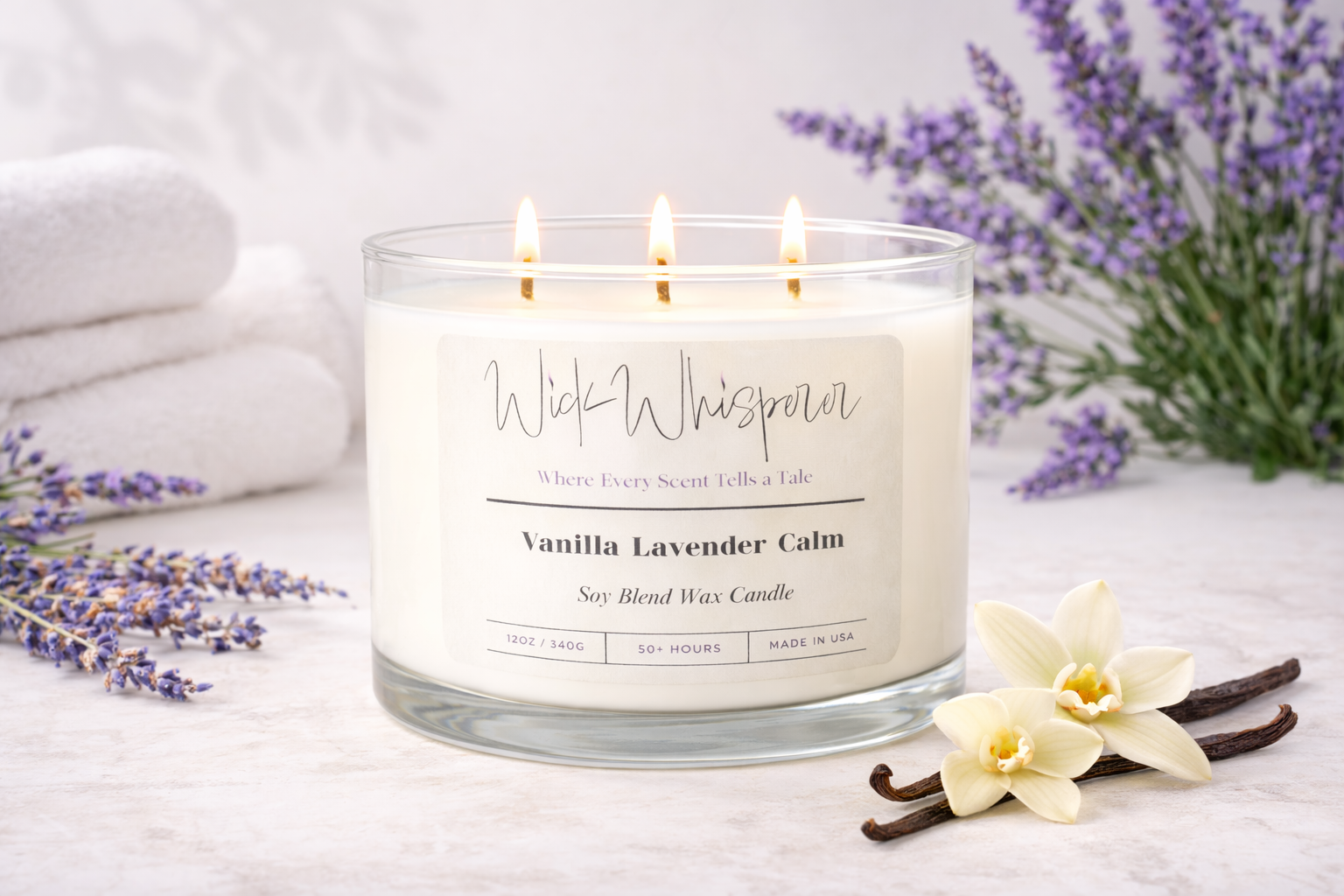 Lavender and Vanilla Scented Candle
