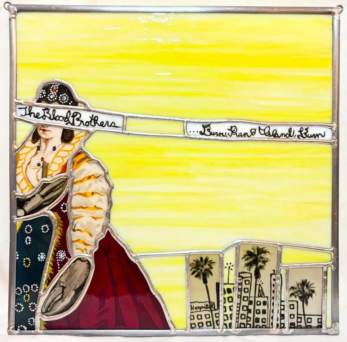 @thebloodbrothers album cover, really loving how this turned out. Tysm again Madison

#stainedglass #art #glassart #columbusartist #glasspainting