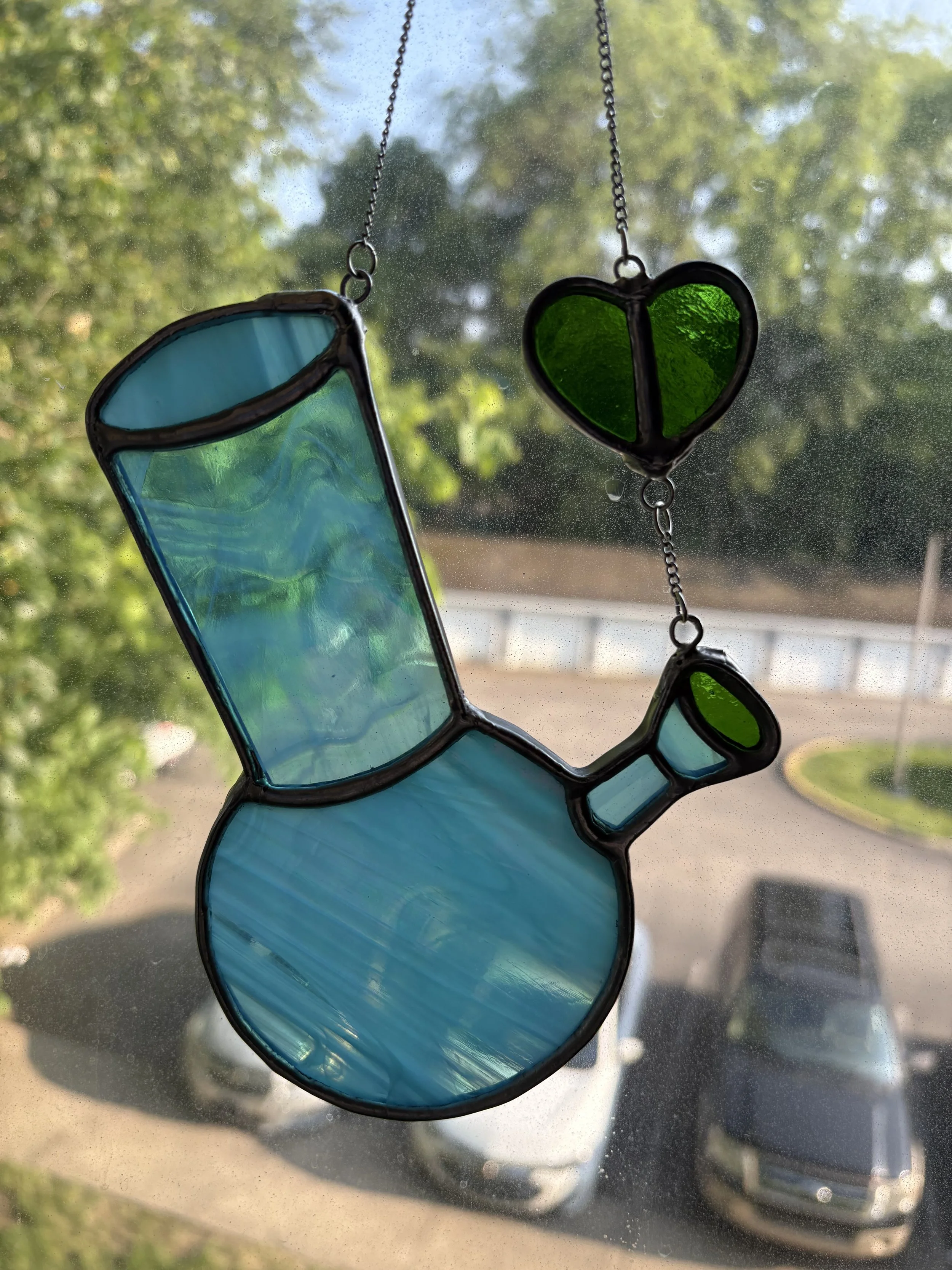 Iridescent Teal Bong Suncatcher