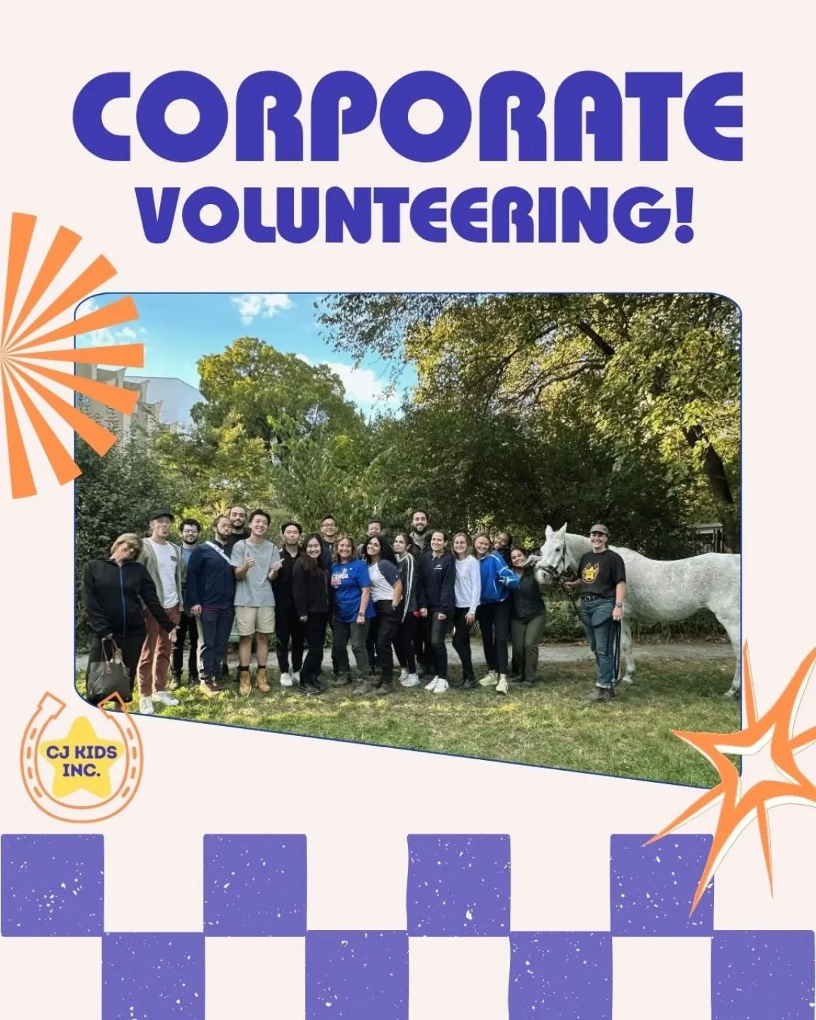 Does your company participate in corporate volunteering? 🌟

We&rsquo;re planning our spring term at CJ Kids Hippotherapy and would love to partner with companies interested in meaningful, hands-on volunteer opportunities.

If your workplace might be