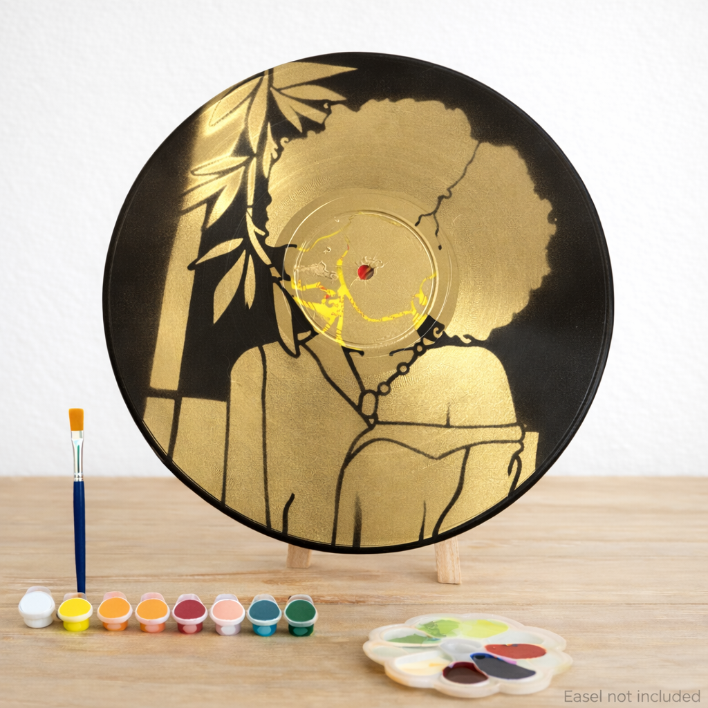 ♻️ “Golden Muse” – A Tribute to Radiant Womanhood Recycled Vinyl Paint Kit