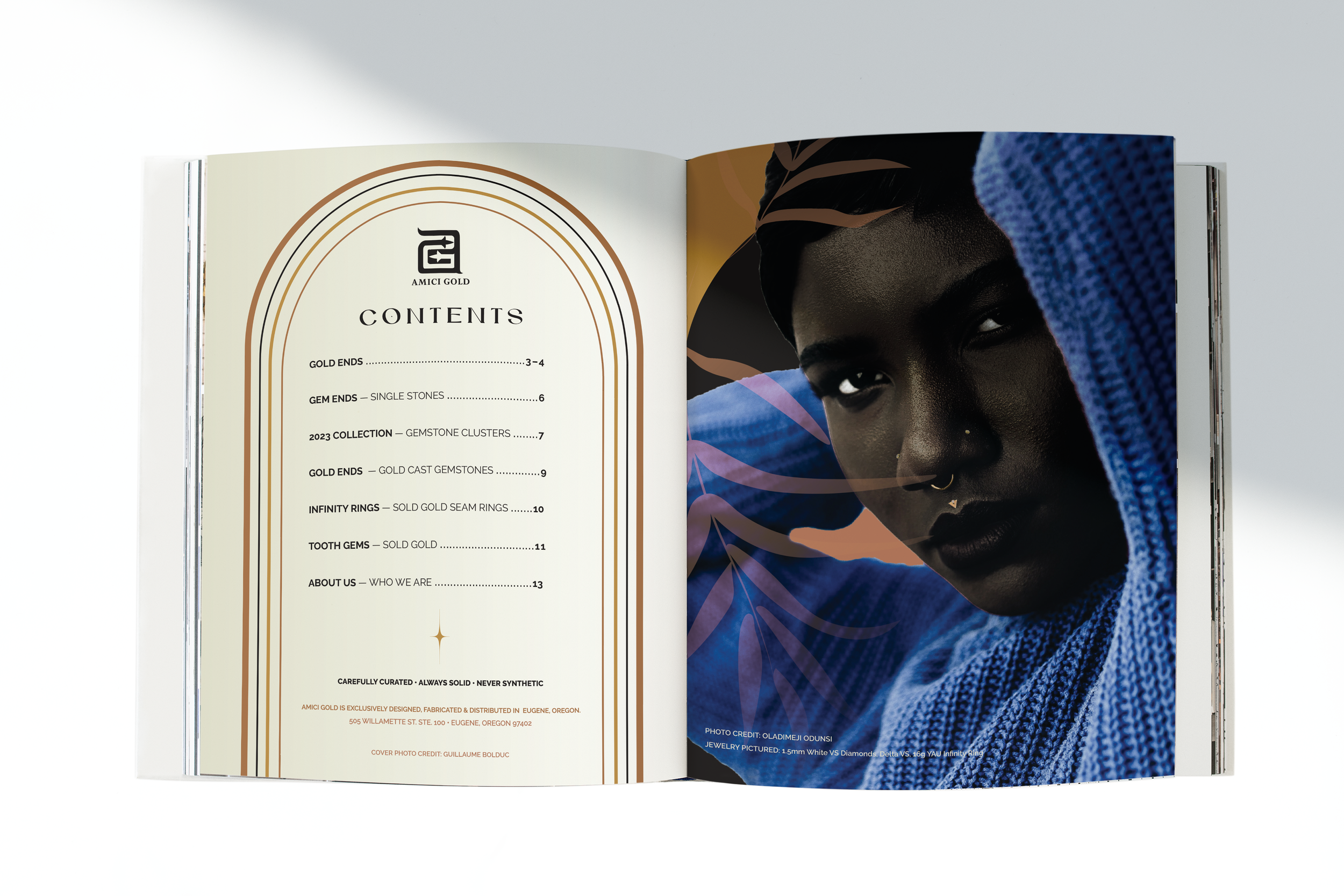 Table of Contents of Amici Gold catalog