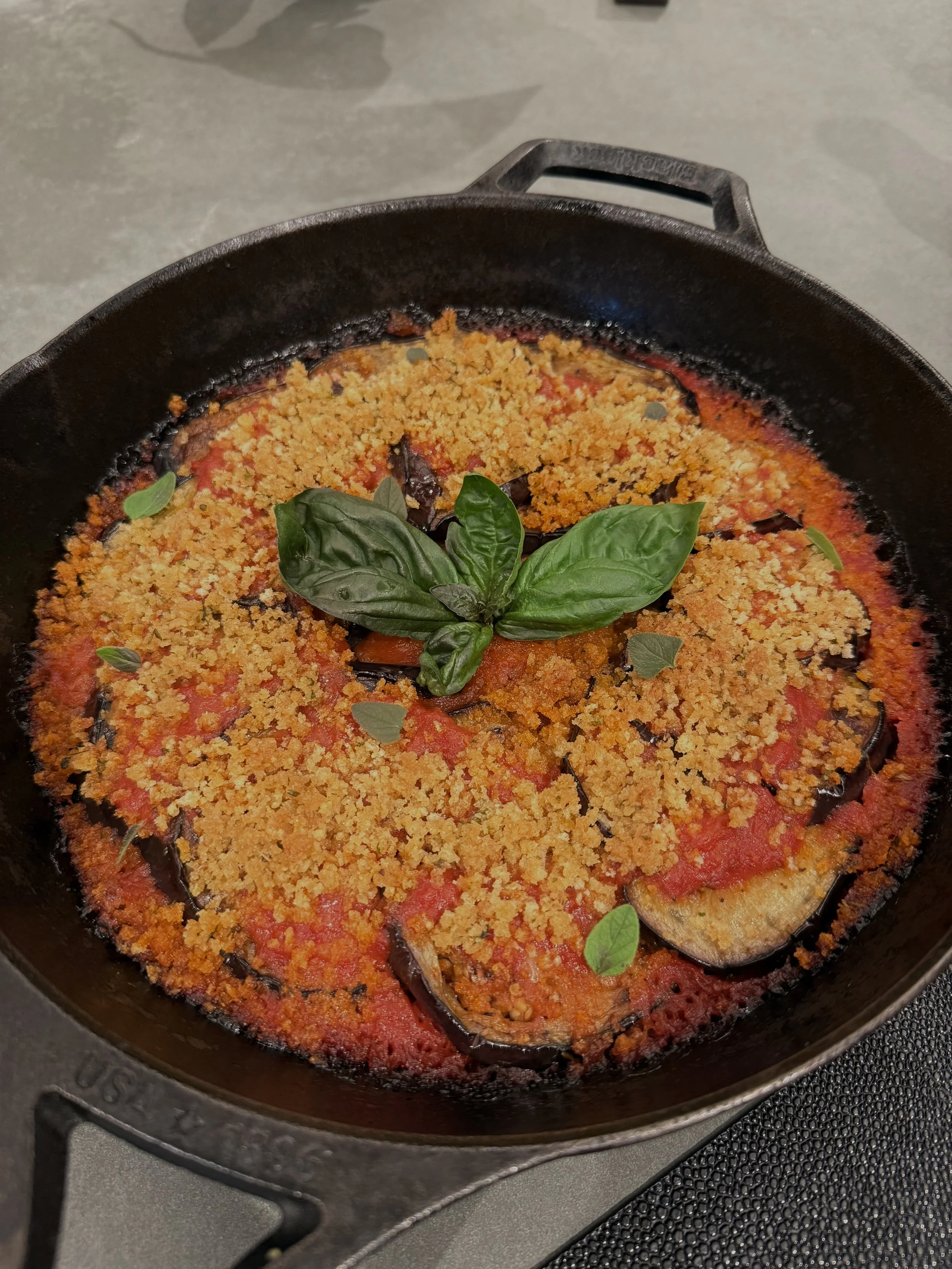 Roasted Eggplant with Marinara and Toasted Panko