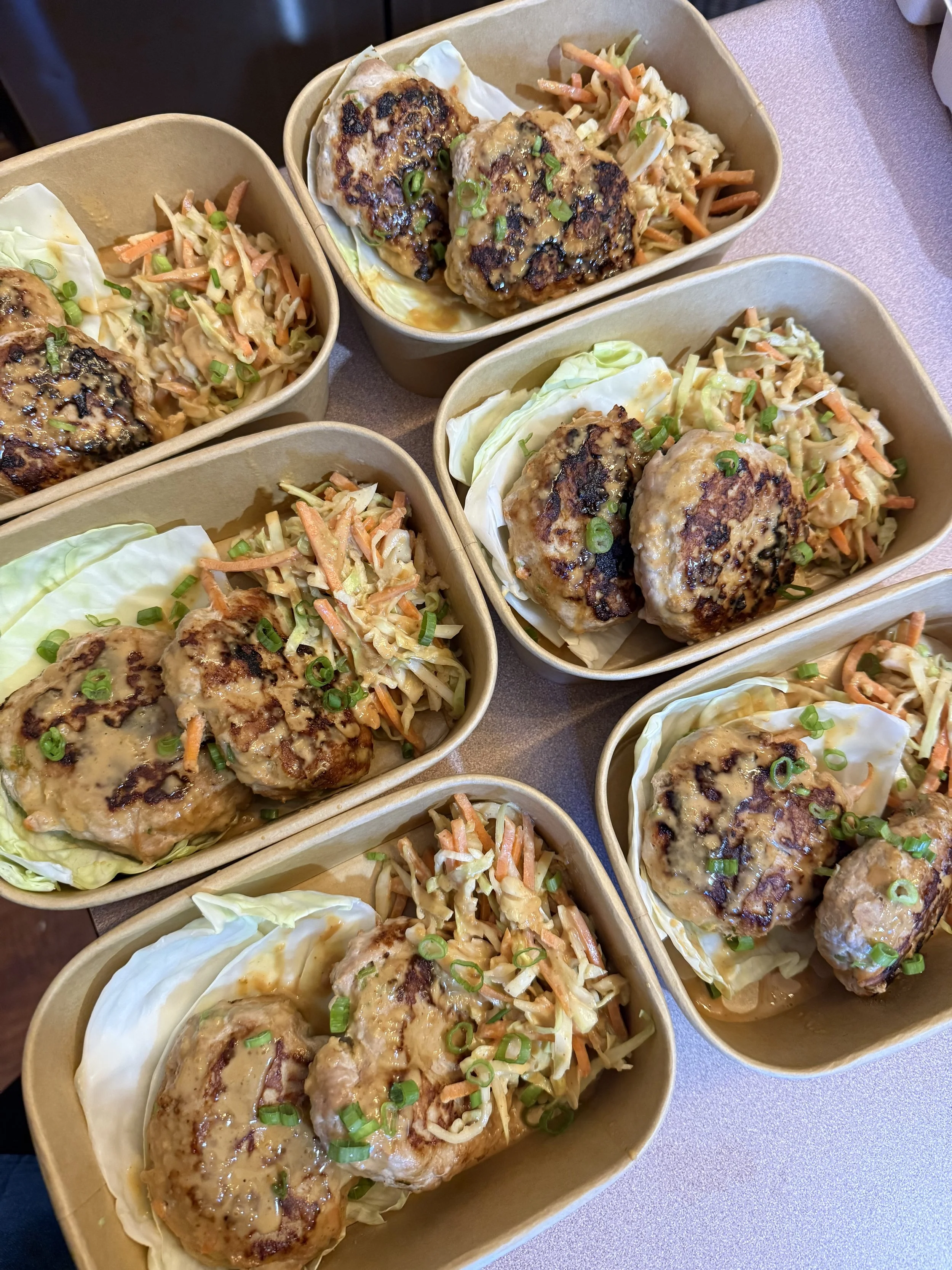 Thai Turkey Burgers with Peanut Cabbage Slaw