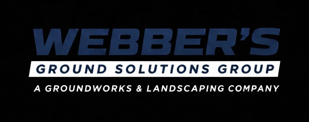 Webber's Ground Solutions Group logo with dark background, blue and white text