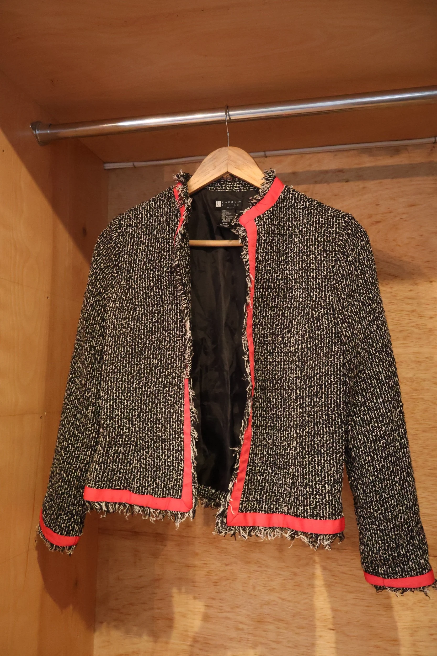 Black & White & Hot Pink Bolero Size Petite Small by Carol Little