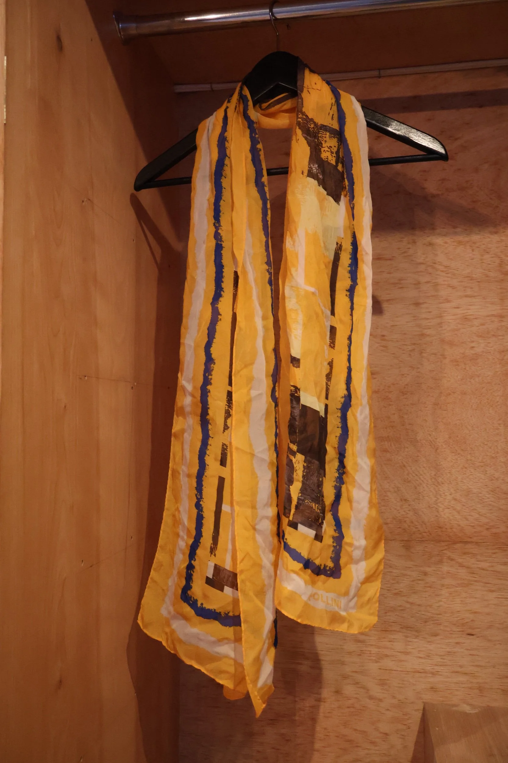 Yellow Silk Pollini Scarf Approx 72x18