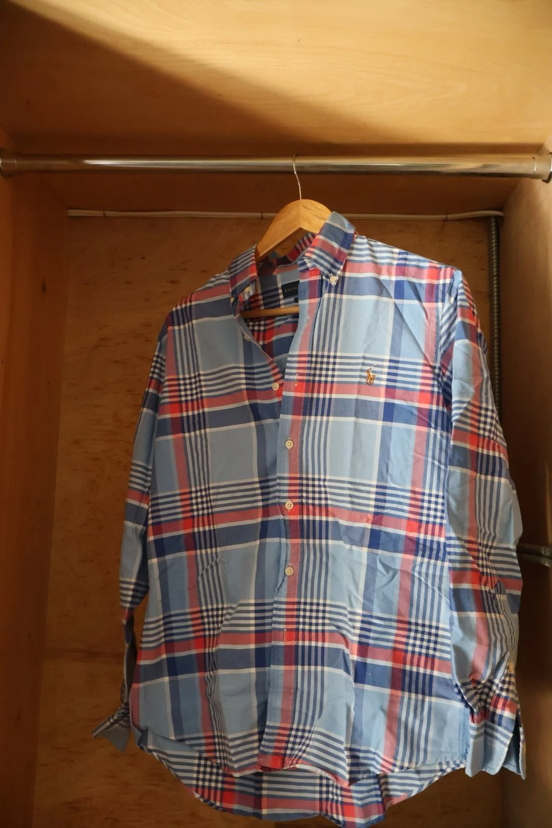 Size Small Ralph Lauren Classic Fit Blue and Red Plaid Button-Down