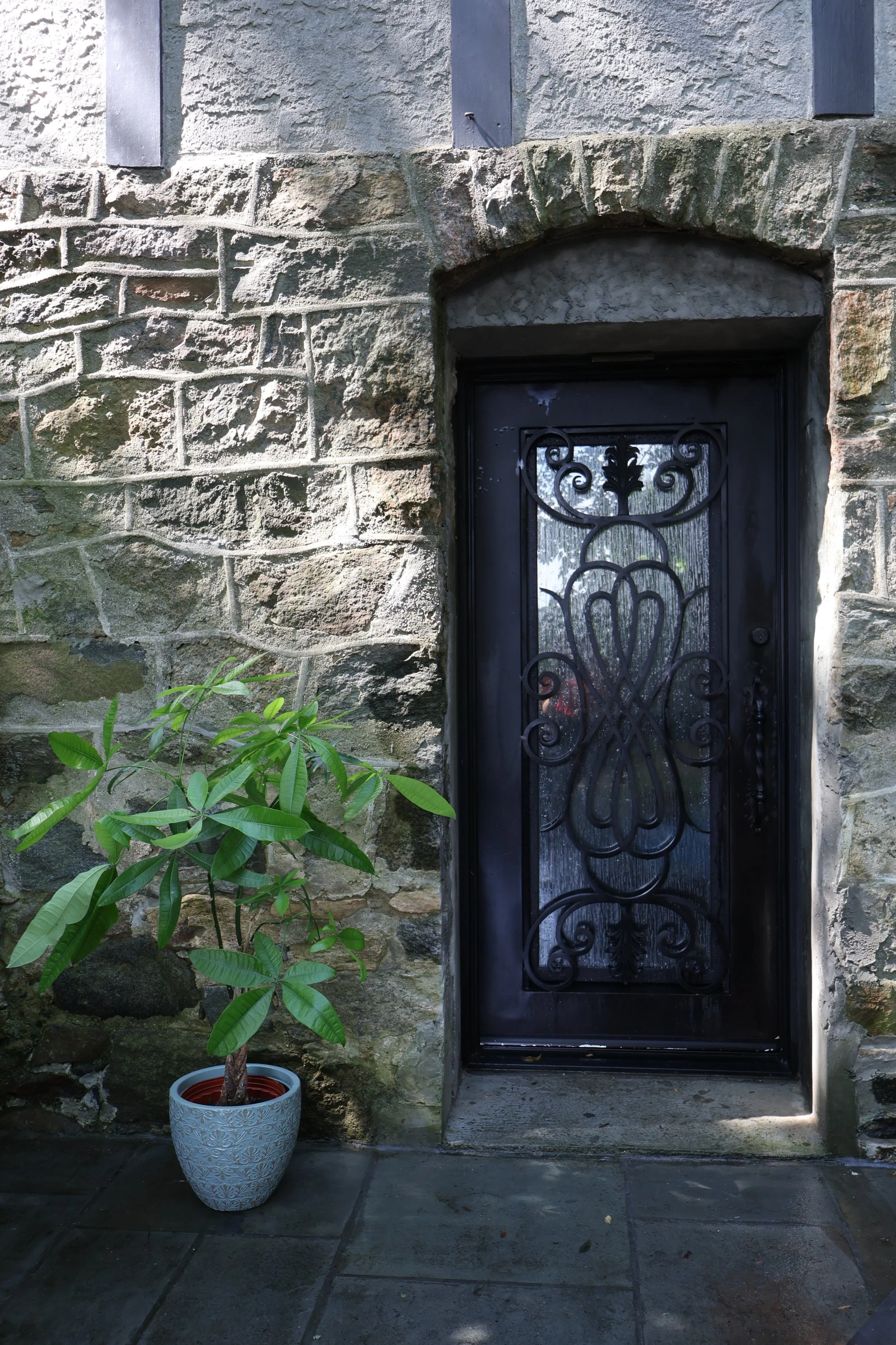 Tudor-Styled Storefront with Money Tree