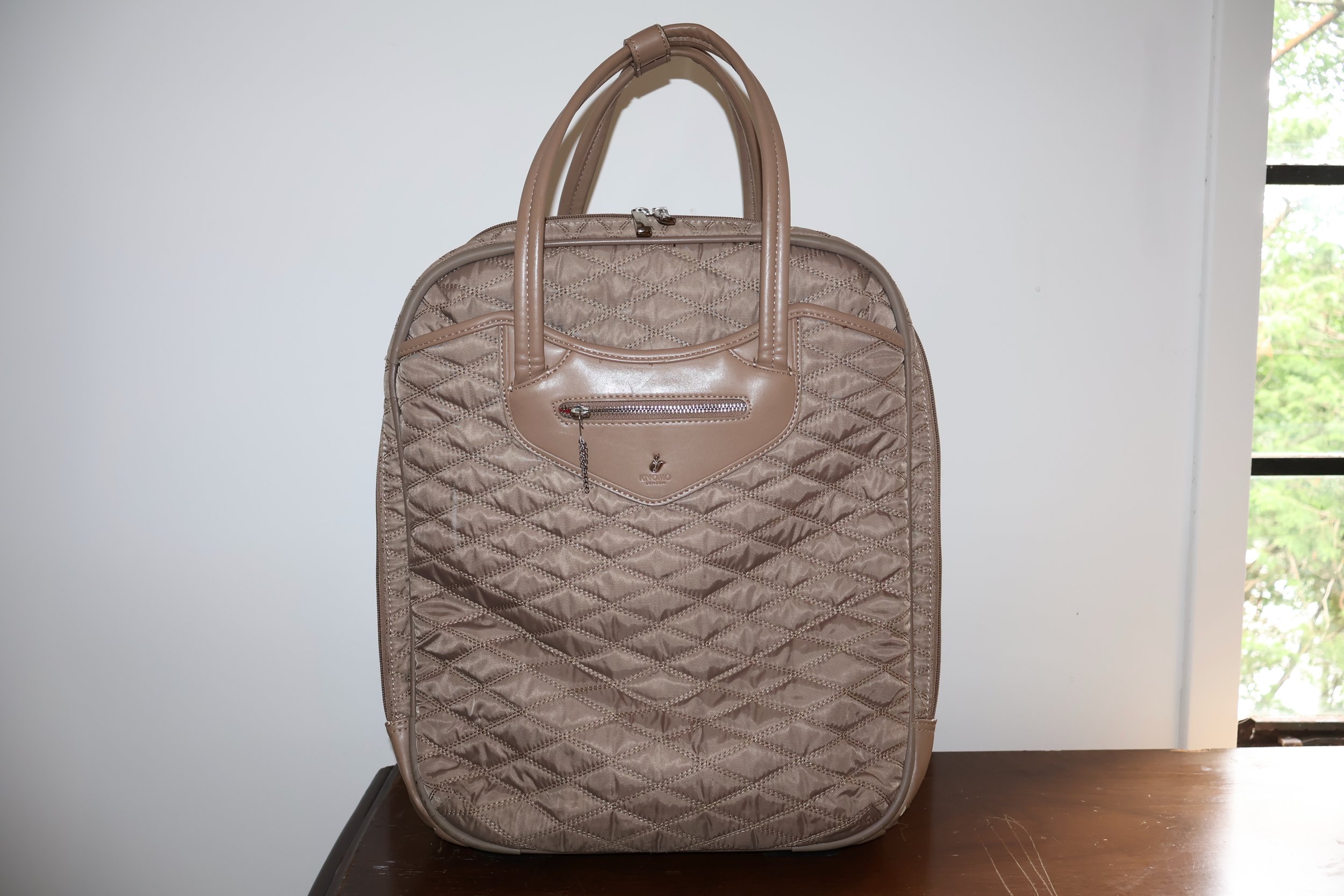 Knomo wheeled briefcase in taupe