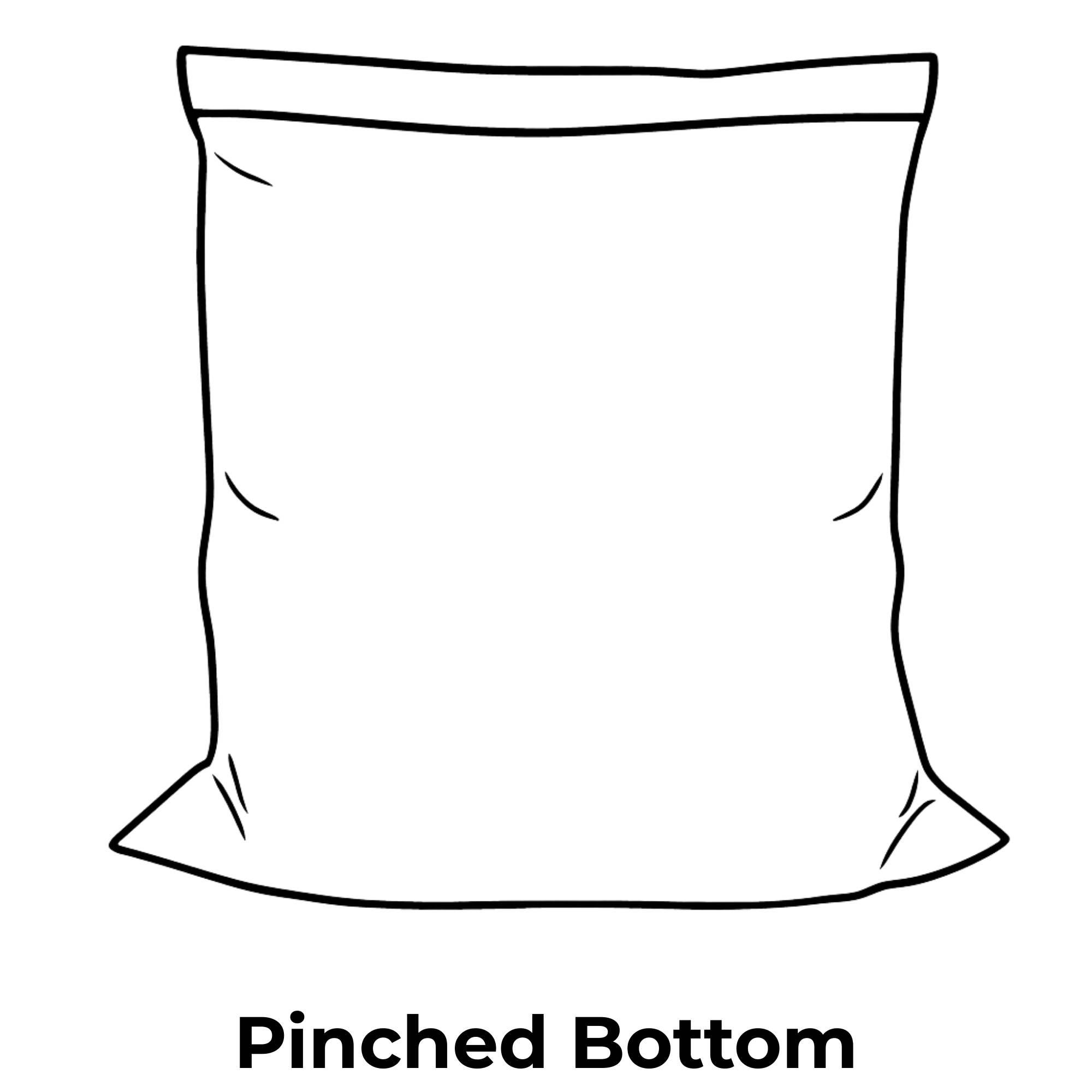 Pinched bottom drawing of woven polypropylene bag