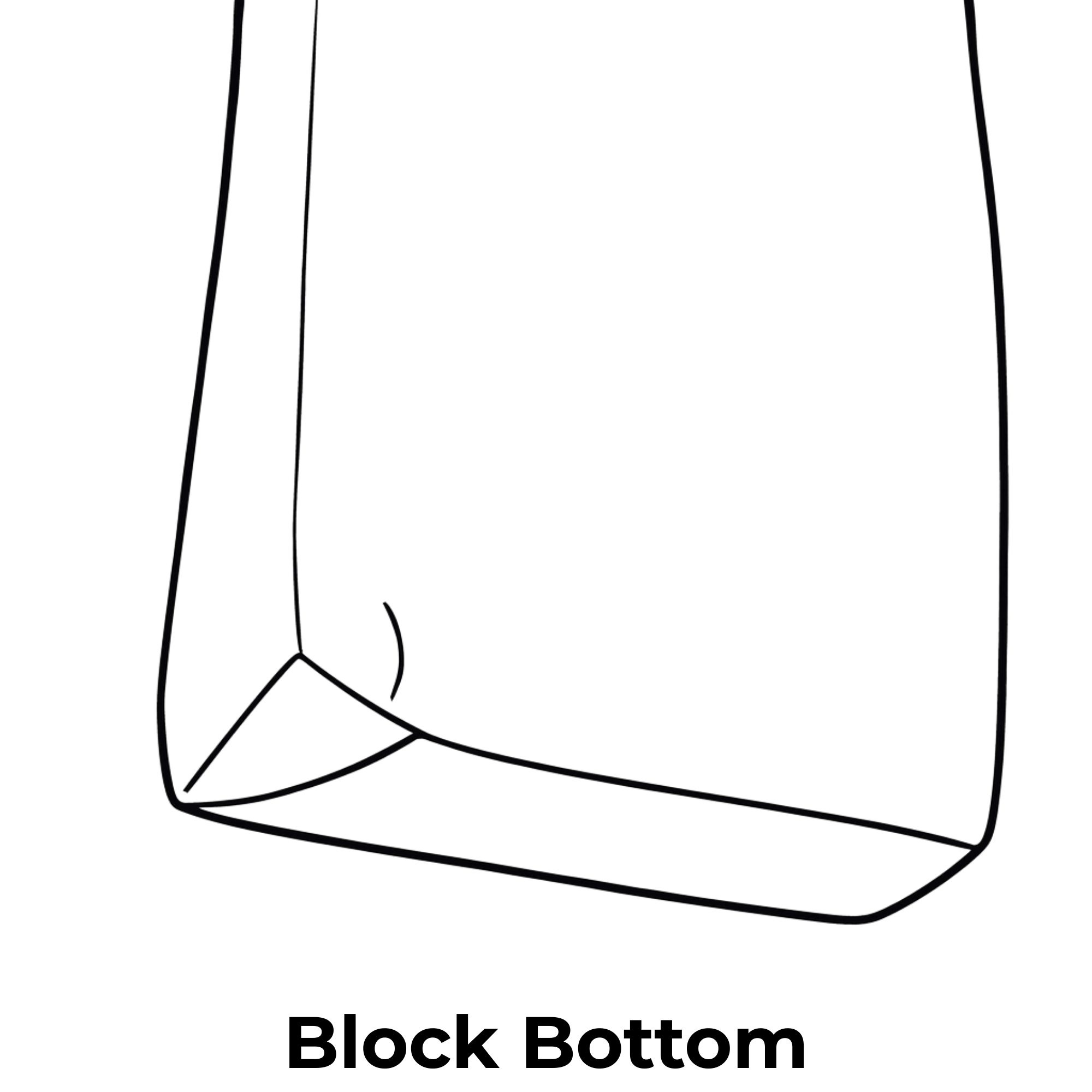 Block bottom drawing of woven polypropylene bag