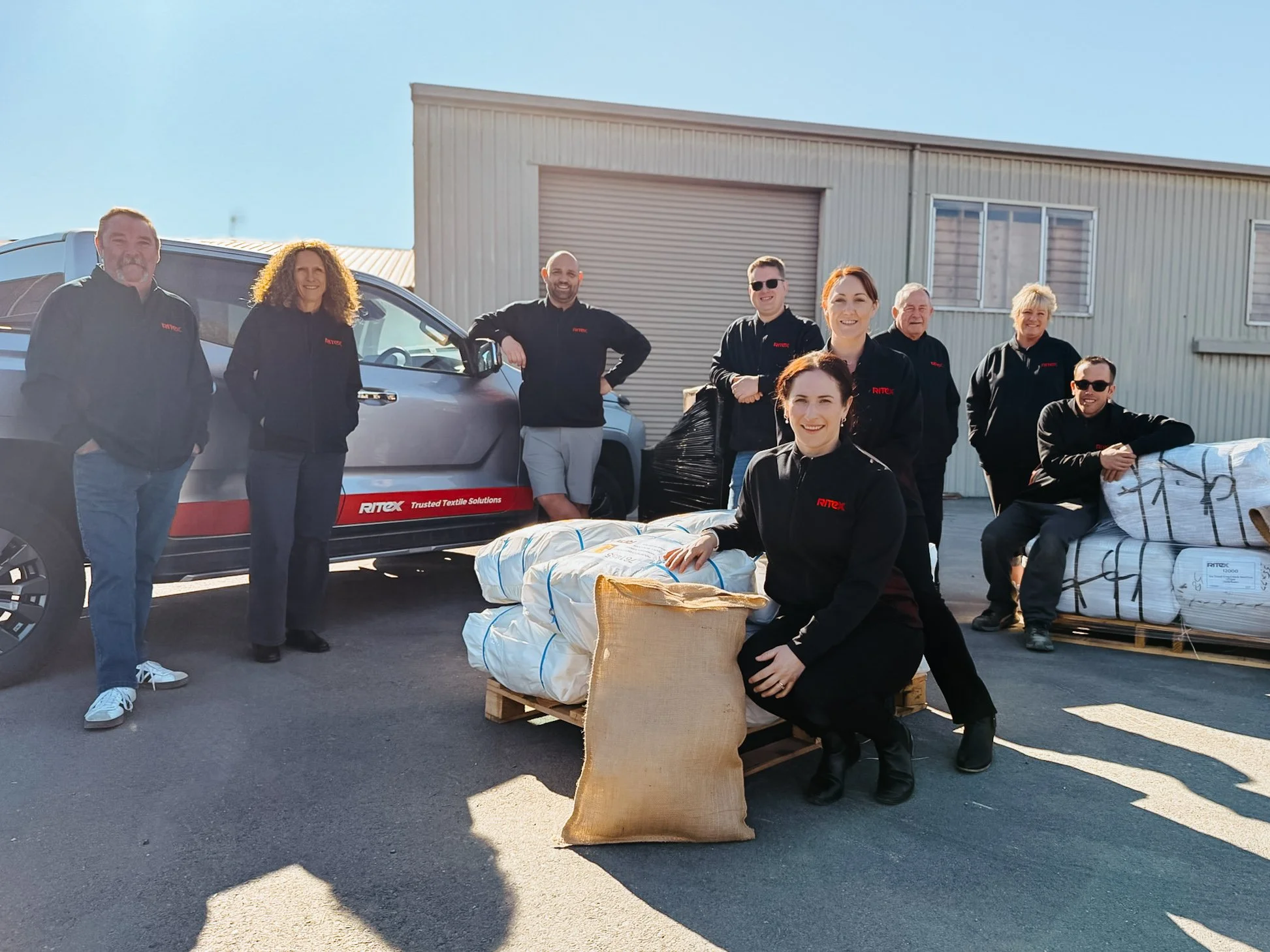 Ritex International team outside Nelson warehouse and distribution facility