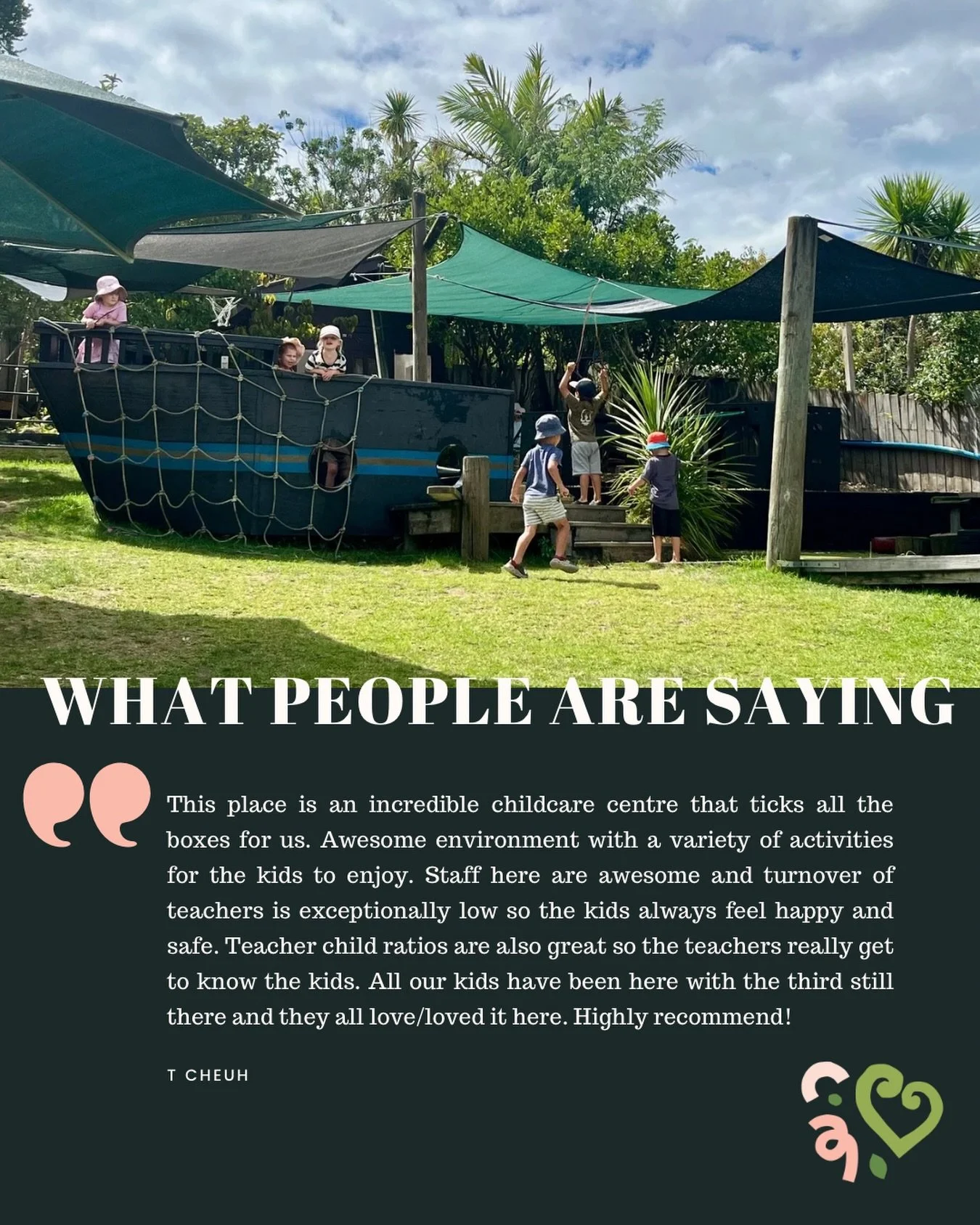 What special words from one of our long standing whānau. ✨

Choosing early childhood care is such an important decision for families. We are honoured to walk alongside parents as their children grow in confidence, friendship and independence. 

Thank