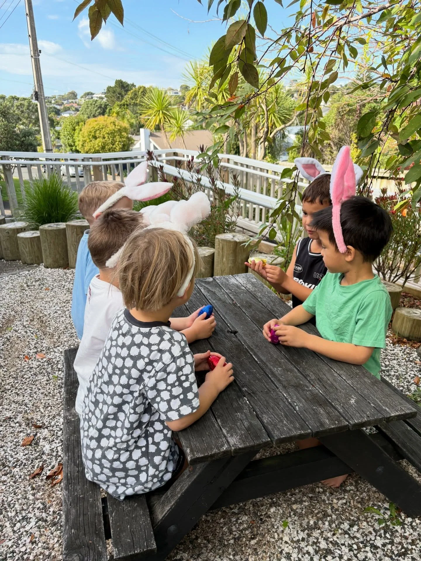 Hoppy Easter! What a fun Easter Hunt we had this morning here at MBCC. The Easter Bunny 🐰 kindly delivered some eggs 🥚 this week for the teachers to hide, and the children loved finding them in the front garden with their friends. We even found som
