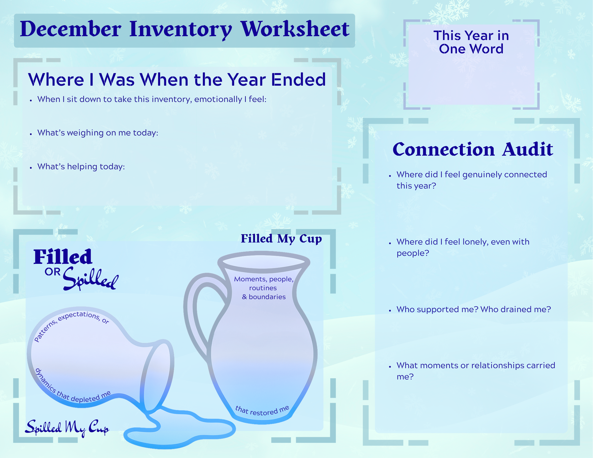 The December Inventory: A Year-End Guide to Emotional Capacity, Expectations, and Connection