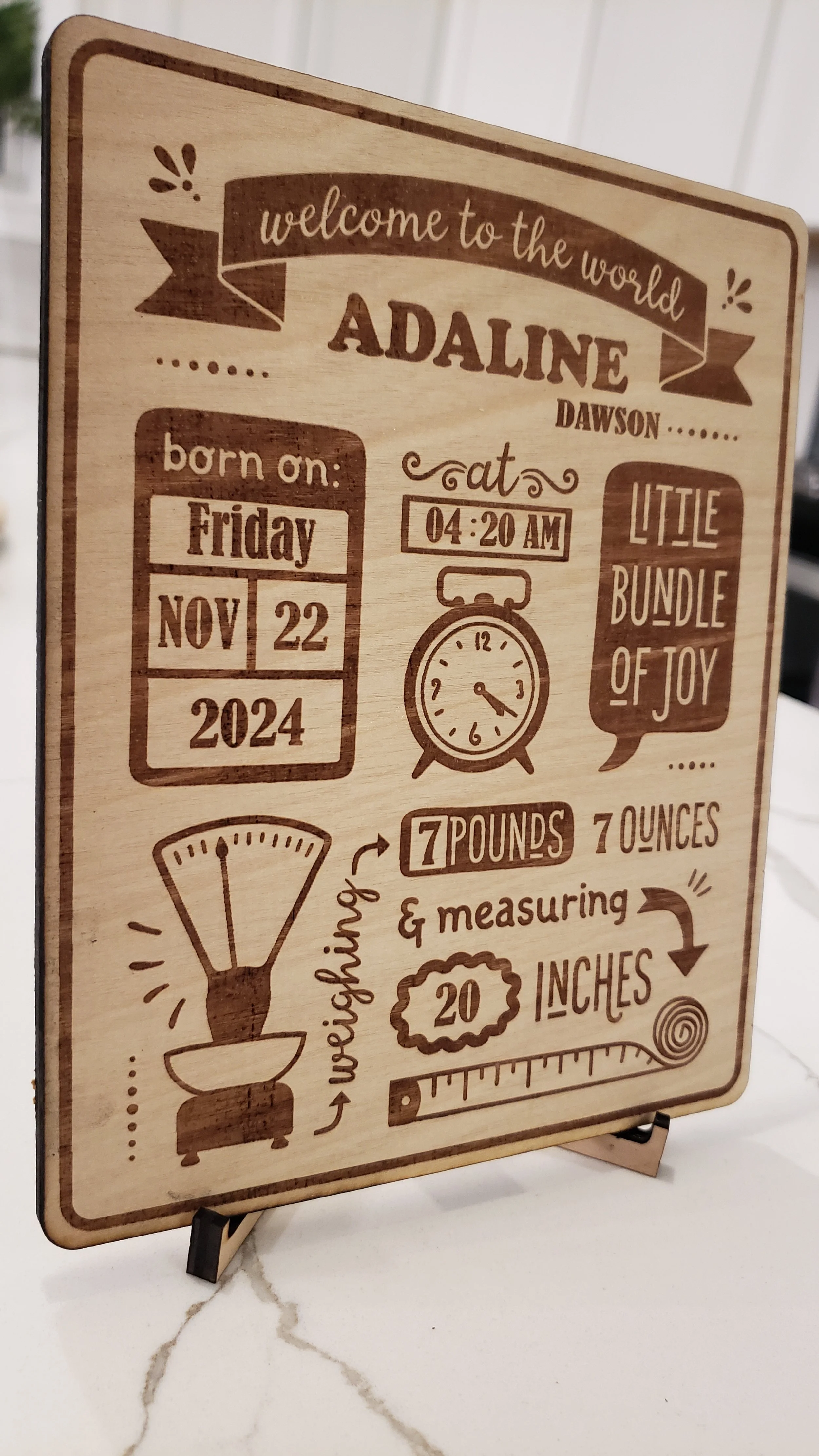 CUSTOMIZED Birth Announcement Plaque