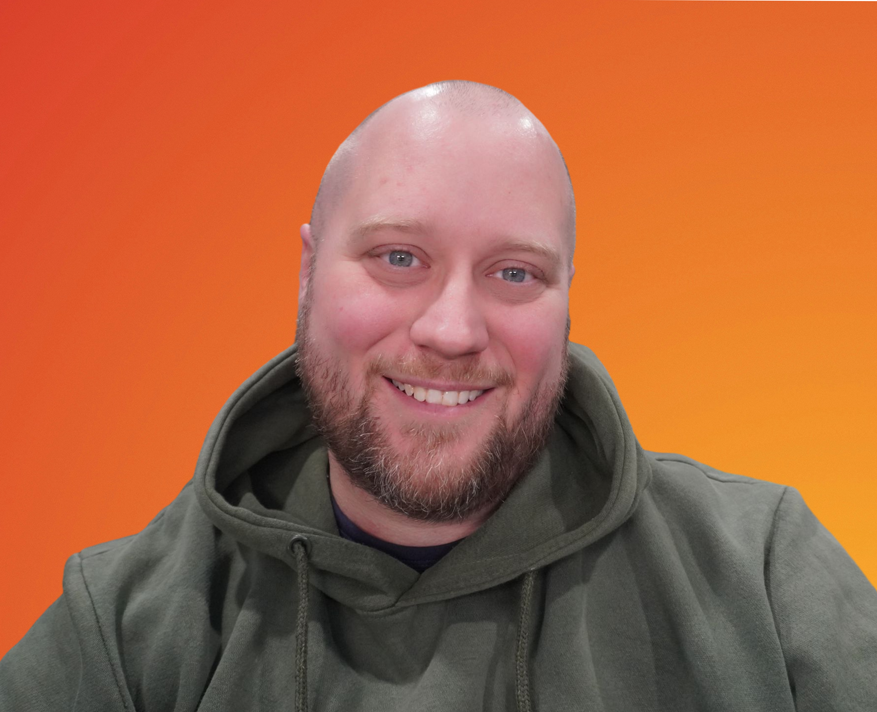 Headshot Orange BG W_Hoodie.png