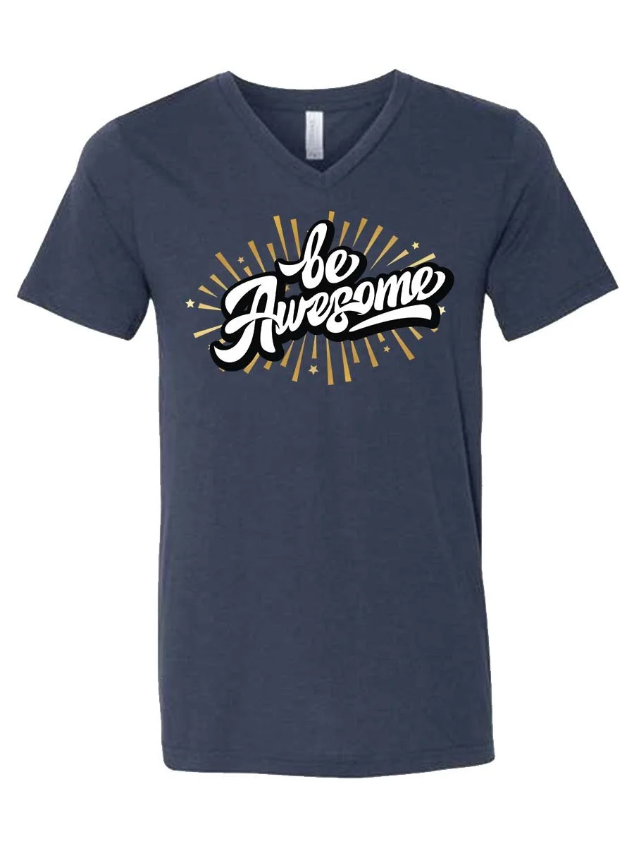 Be AWESOME - Navy Vneck.jpg