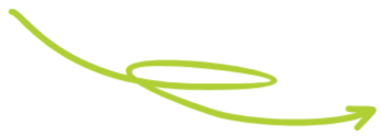 Green spiral arrow on a plain white background.