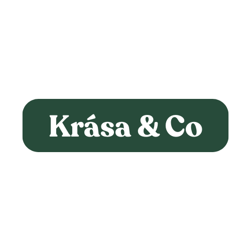Logo with green background and white text that says 'Krása & Co'.