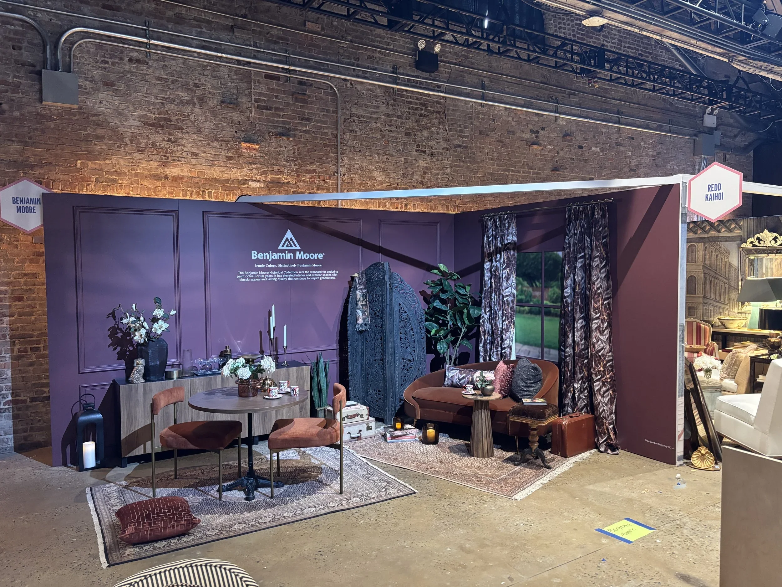 portable, mobile and custom environments for any setting.... custom backwall and environment for Benjamin Moore @DOAD 2026
