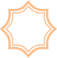 Peach double outlined star.