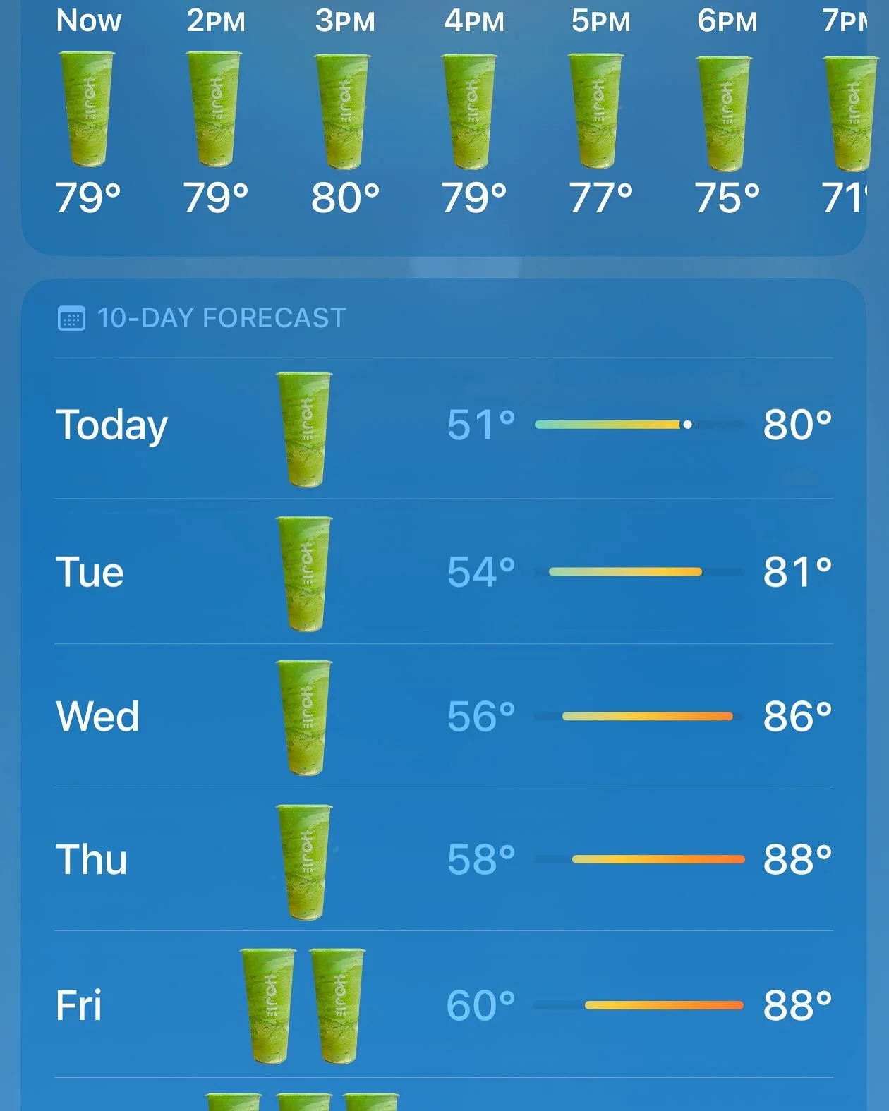 Today&rsquo;s forecast: 100% chance of matcha, with a side of zen 🧘  Tag your matcha buddy&hellip; and let&rsquo;s grab one today 🍵 

#matcha #humor #funny #cafe #matchalover