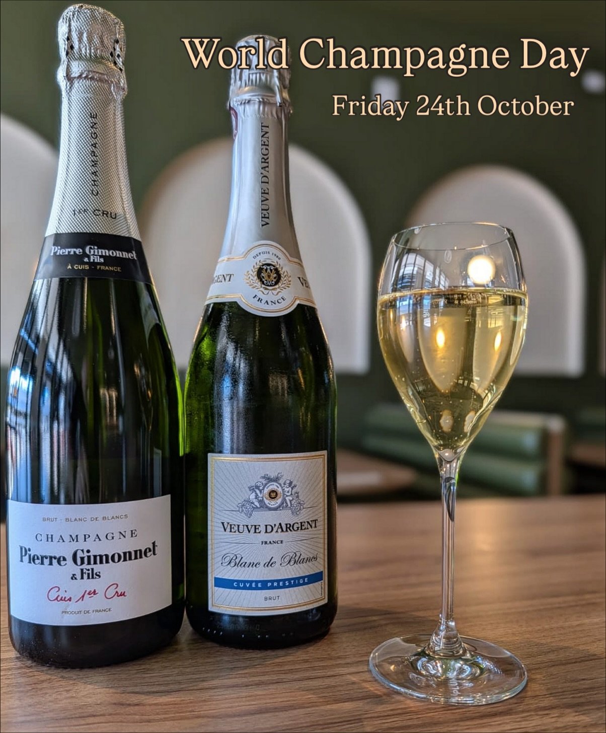 ✨🥂 Tomorrow is World Champagne Day! 🥂✨

We&rsquo;re pouring Pierre Gimonnet &amp; Fils, and Veuve D&rsquo;Argent by the glass at in the bar to celebrate (as if we needed an excuse 🤓) plus you&rsquo;ll find a wide selection of some pretty delectabl