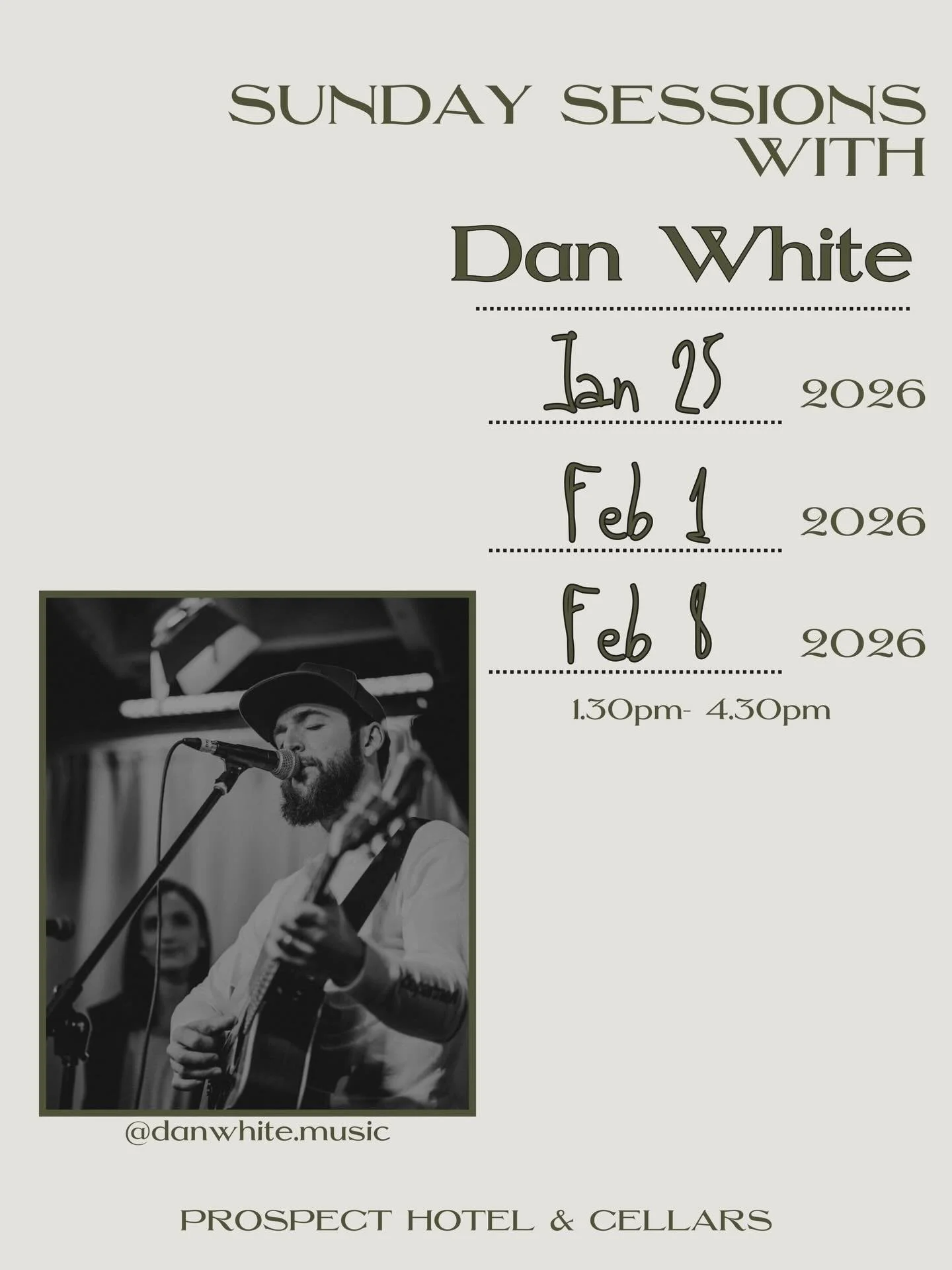 We&rsquo;re so excited to announce that we will have Dan White performing for us live at The Prospect Hotel &amp; Cellars over the coming weeks. 

Dan White is a self-taught singer-song writer from Adelaide, South Australia. He has been playing and d