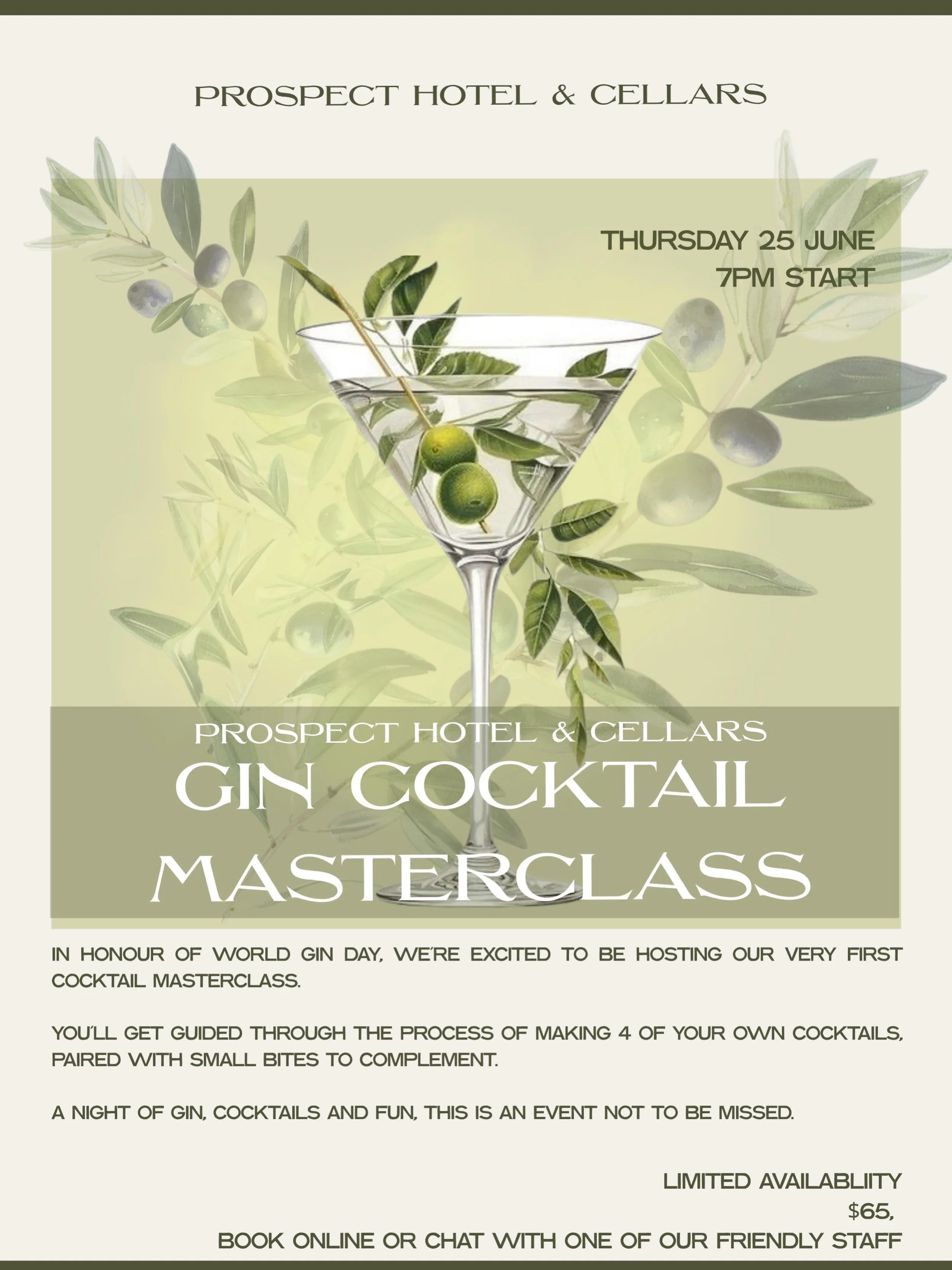 In honour of World Gin Day, we&rsquo;re thrilled to be hosting our very first cocktail masterclass!

Over the course of the evening, you&rsquo;ll be guided through the art of crafting four carefully selected gin cocktails, each paired with a small bi