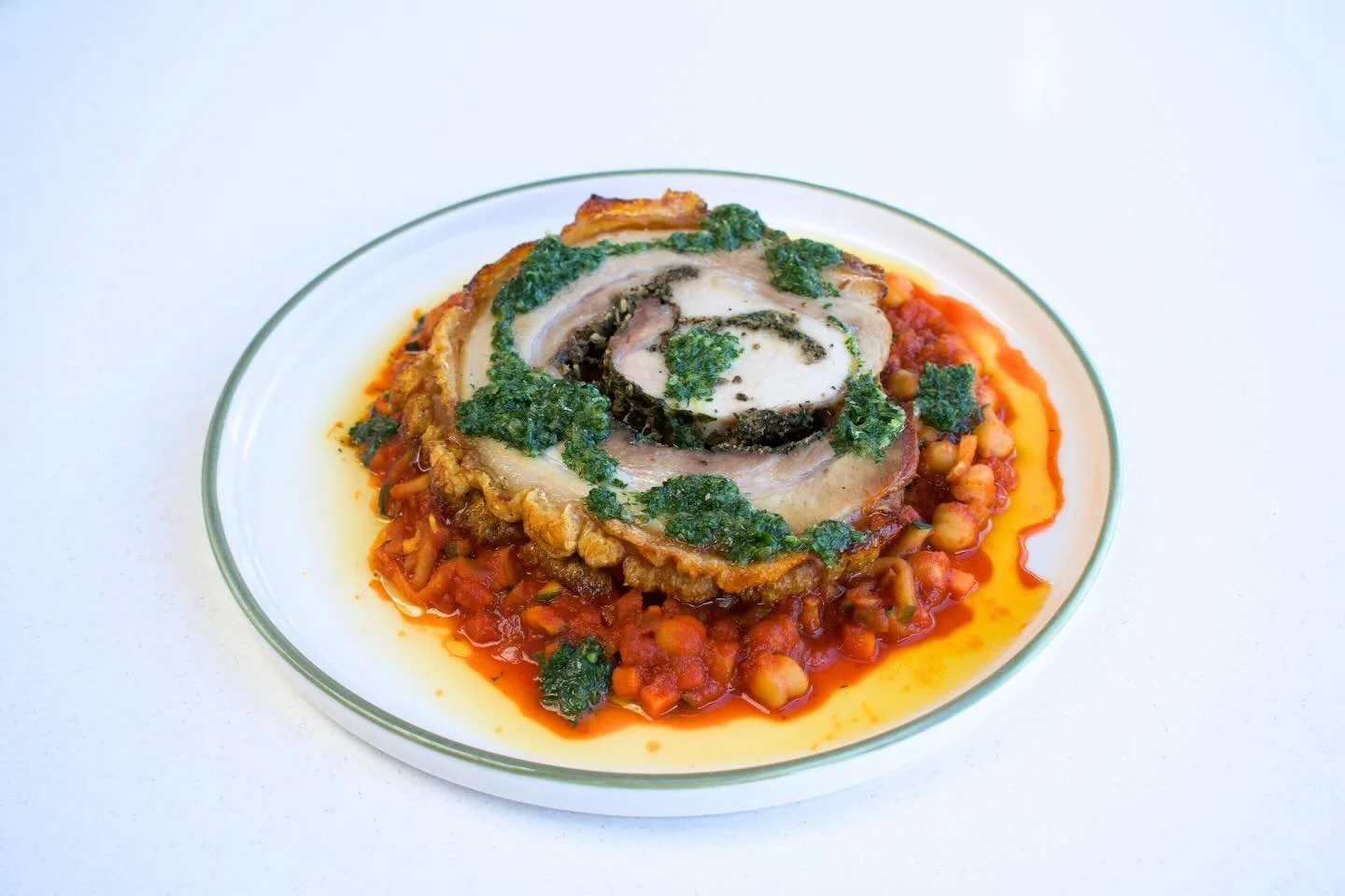 A sneak peak of our Winter Menu, launching this week&hellip;

Porchetta &amp; Chickpea Ragout-
Rolled Pork, Braised Chickpeas, Tomato, Zucchini, Gremolata.
