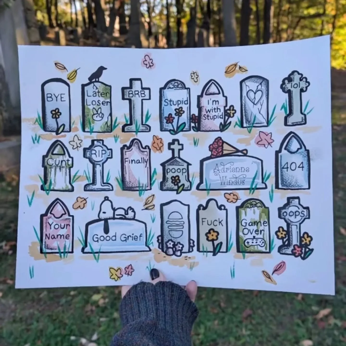 Come visit my grave or get your own DM me to book 💜🪦
.
.
#traditionaltattoo #tattoodesign #tattoo #trad #traditionalflash  #halloweentattoo