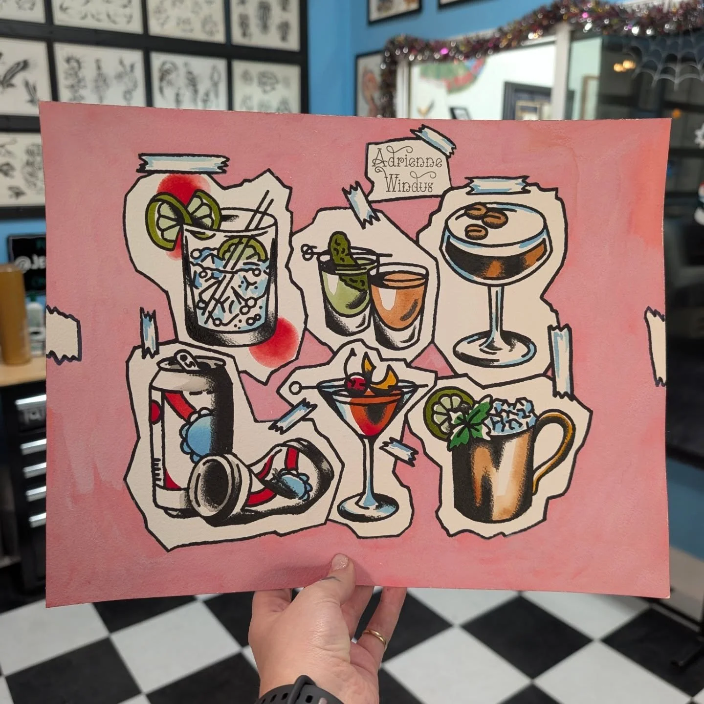 Have a drink! DM me to take home your favorite drink this week 🧉🍷🍸🍻🍹🥂
.
.
#traditionaltattoo #tattoodesign #tattoo #trad #traditionalflash