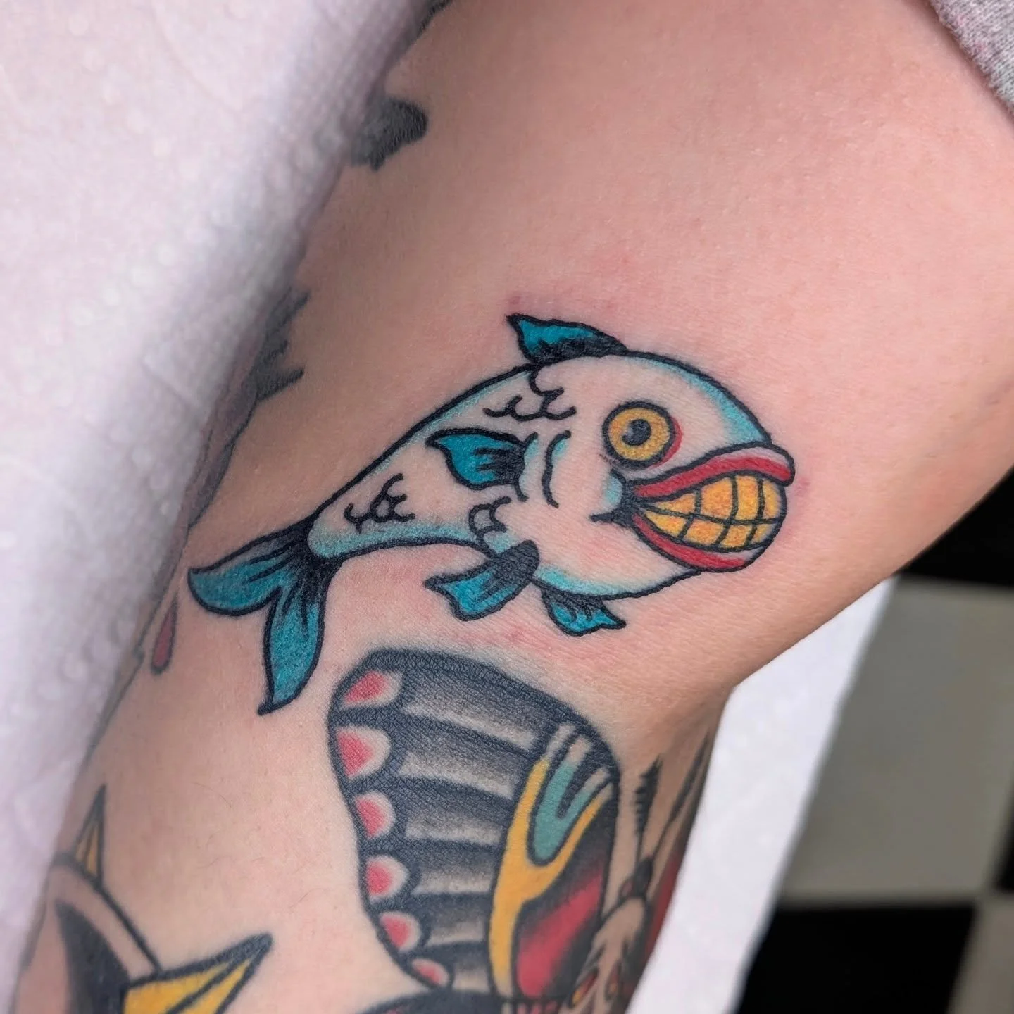 Joker Fish from Batman the Animated Series 
.
.
#traditionaltattoo #tattoodesign #tattoo #trad #traditionalflash