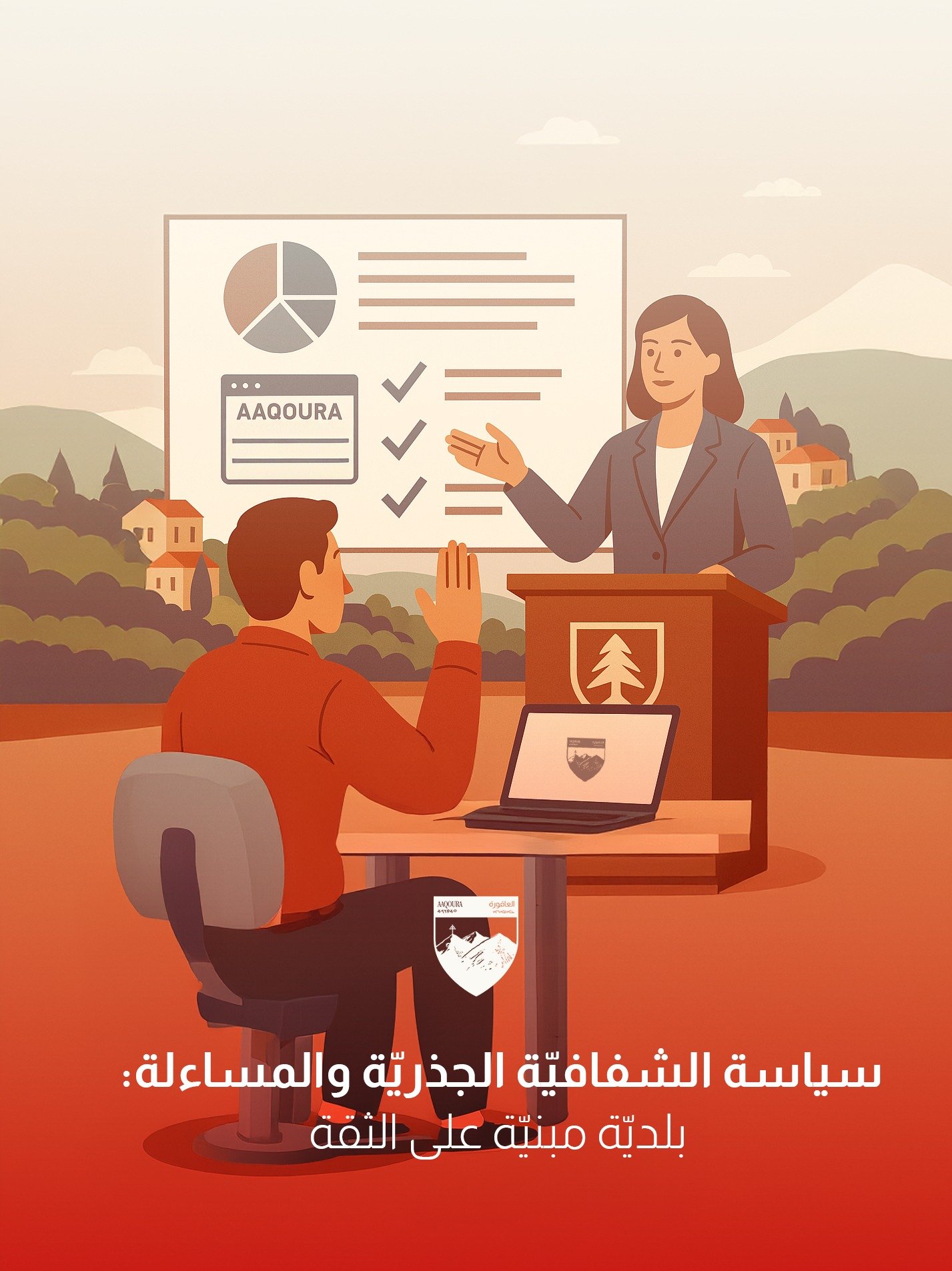 7.	🧾🤝💡 سياسة الشفافيّة الجذريّة والمساءلة: بلديّة مبنيّة على الثقة
لا صفقات مخفيّة ولا قرارات في الظل. تقوم حوكمة العاقورة على الشفافيّة الكاملة، والمساءلة، والمشاركة الشعبيّة 🗣️⚖️.

7.1 💸 شفافيّة ماليّة: نشر الموازنات والتقارير البلديّة عبر الإ