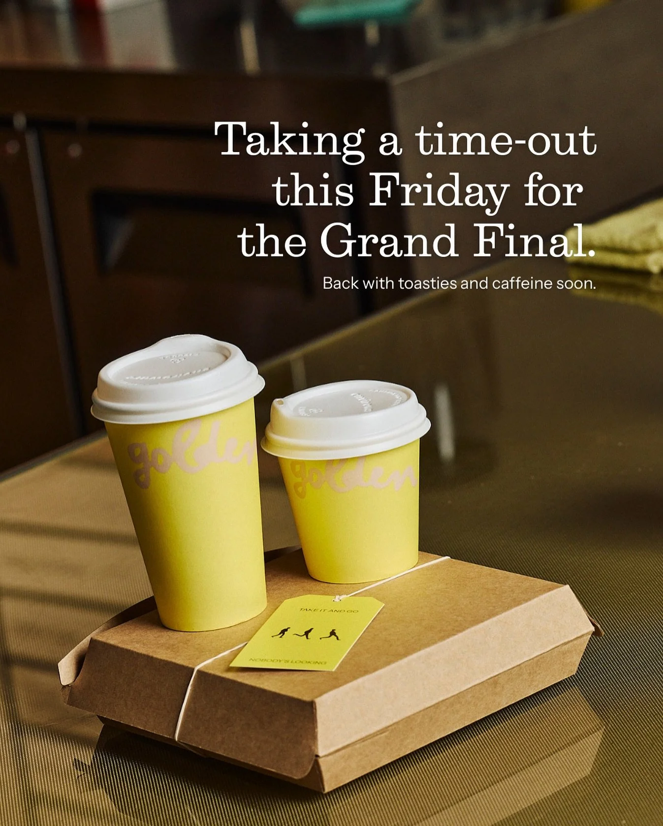 🏉Taking a time-out this Friday for the @afl Grand Final. No toasties, no caffeine, just footy. We&rsquo;ll be back on Monday, Golden as ever. 

Who is your favorite team? 
🦁 @brisbanelions vs 🐱 @geelongcats 

#afl #aflgrandfinal #footyfinals #melb