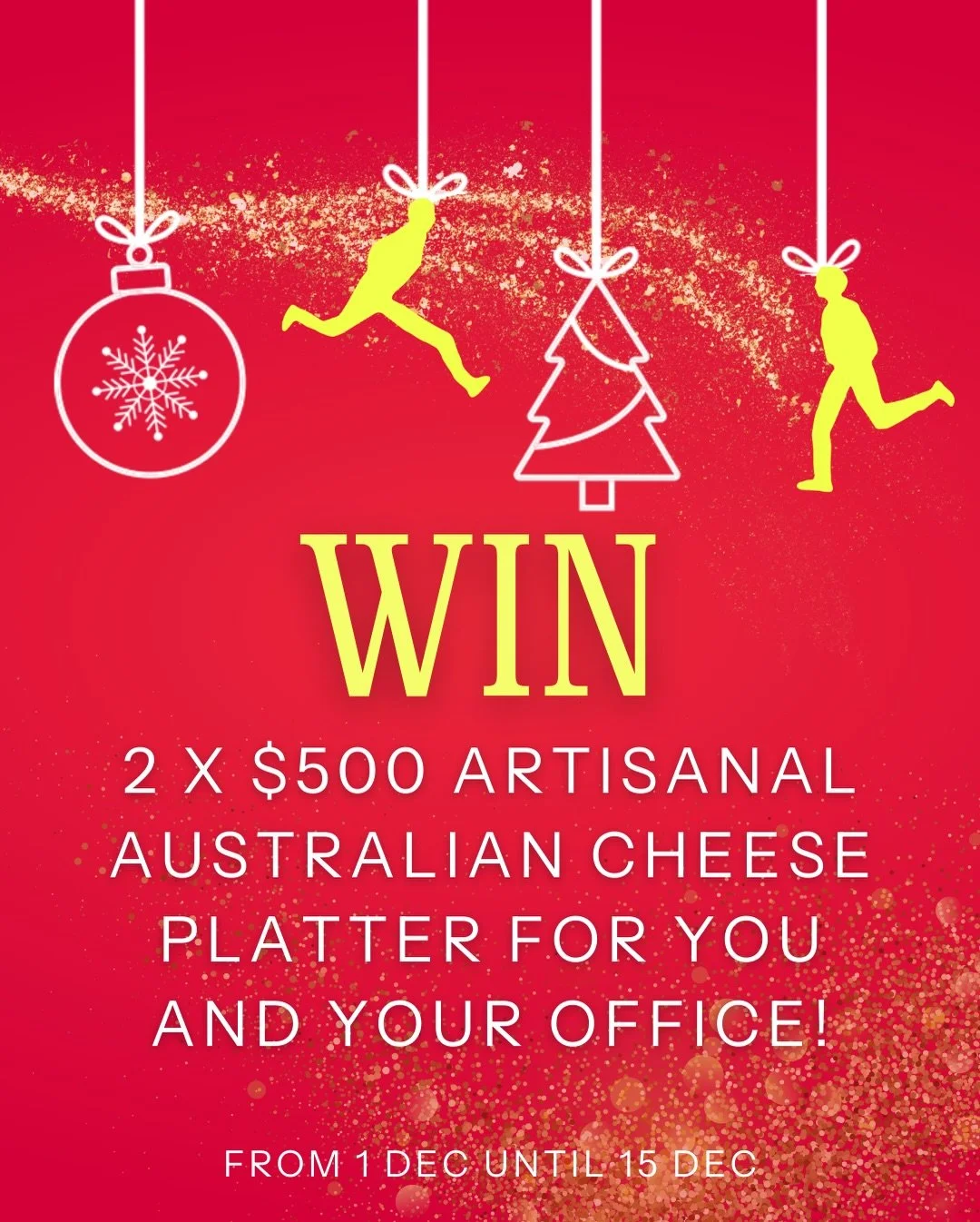 It is the season for good food and good office vibes. From 1 to 15 December, every spend at Golden puts you in the draw to win one of two $500 Australian artisanal cheese platters for your team.

How to enter
	1.	Spend at Golden from 1 Dec to 15 Dec.