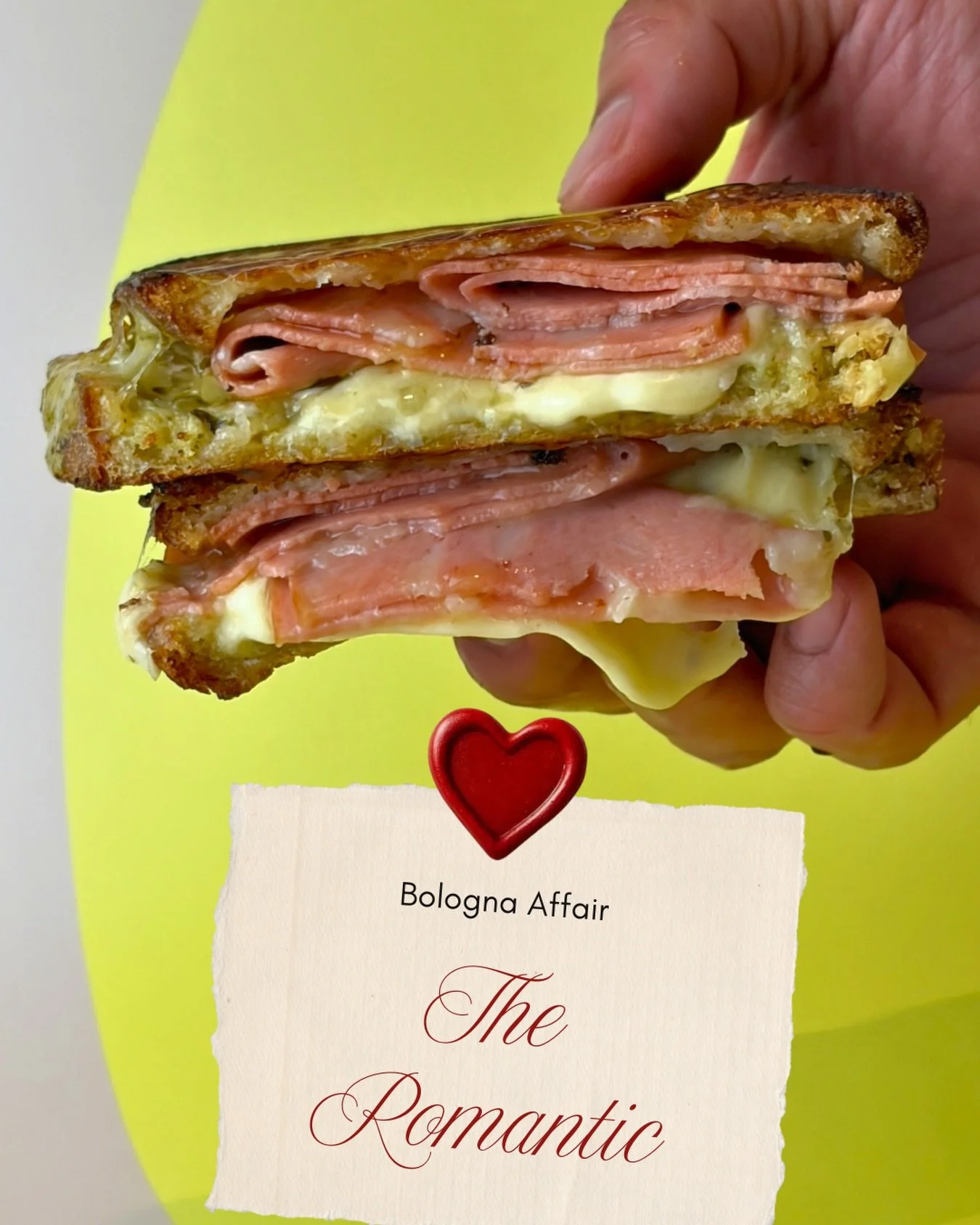 What type of lover are you based on your toastie choice? 

The Bologna Affair ❤️ For the lover who makes lunch feel like a date. They notice the details, they order slowly, they always say yes to one more bite. A little indulgent, a little romantic, 