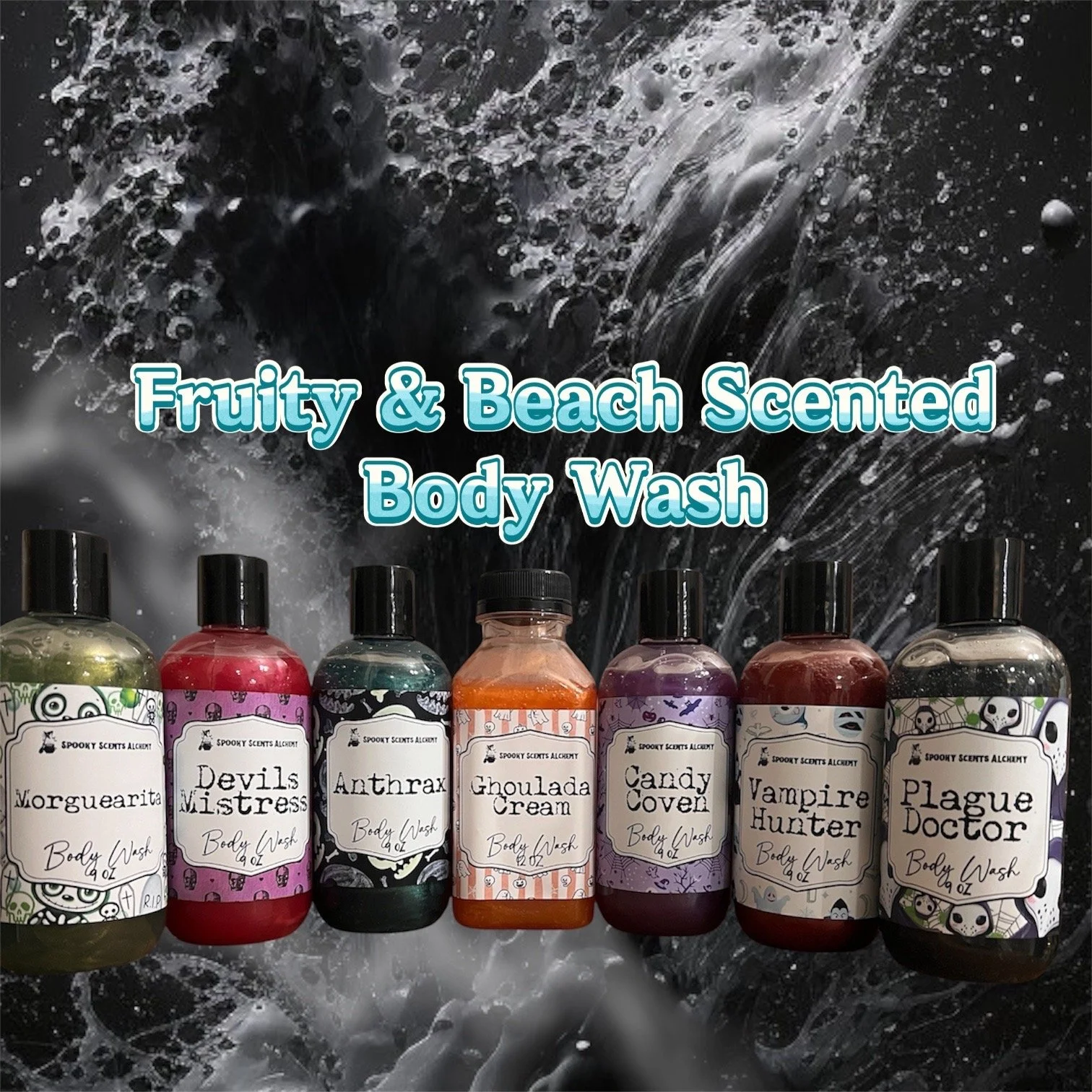 Fruity Scented Body Wash | Beachy Scented Gothic Shower Gel