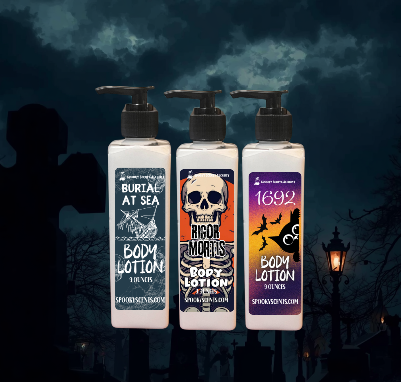 Masculine and Unisex Pick Your Scent Gothic Skincare Body Lotion | Witchy Dry Skin Moisturizer
