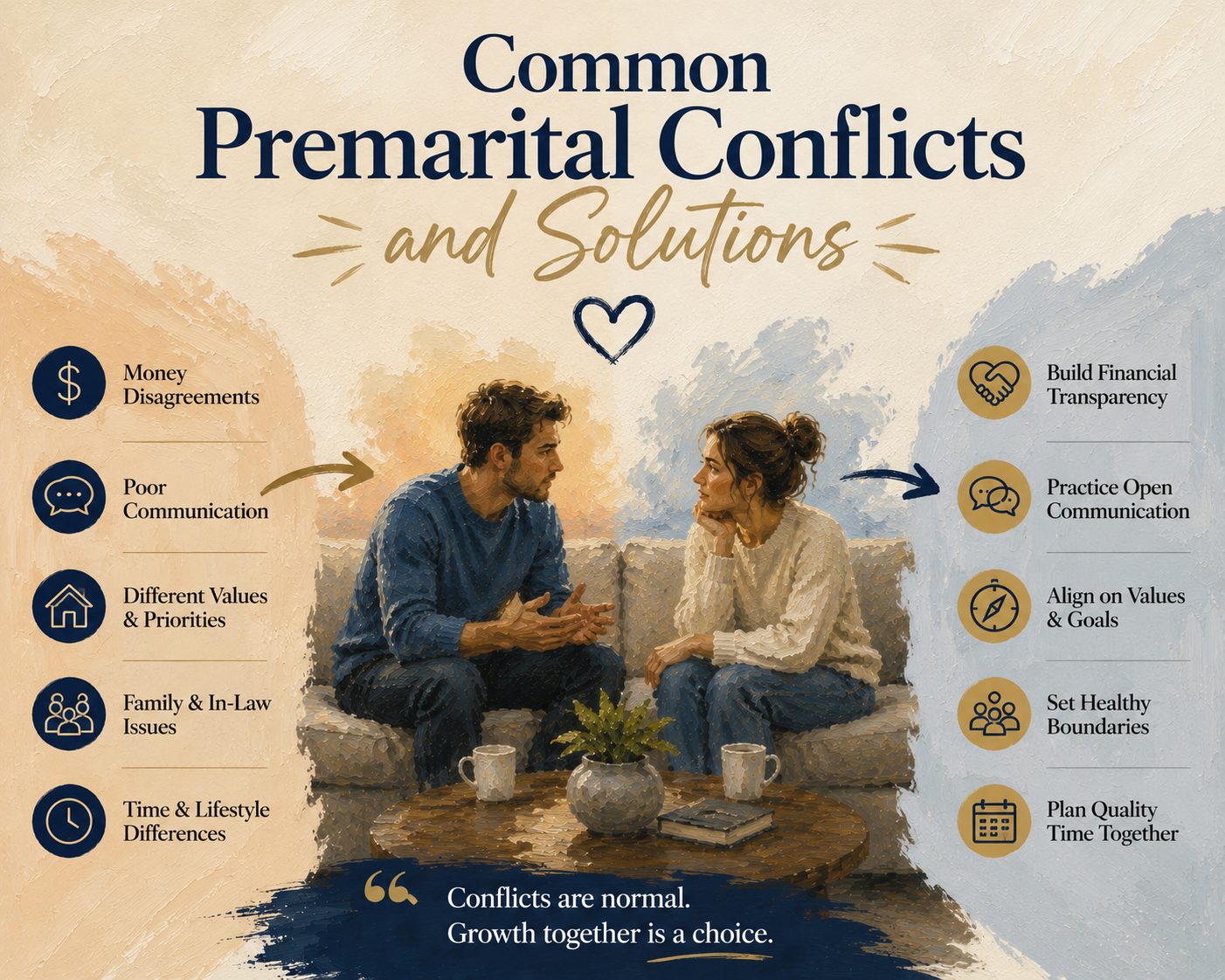 Common Premarital Conflicts and Solutions: How to Build a Stronger Marriage&nbsp;
