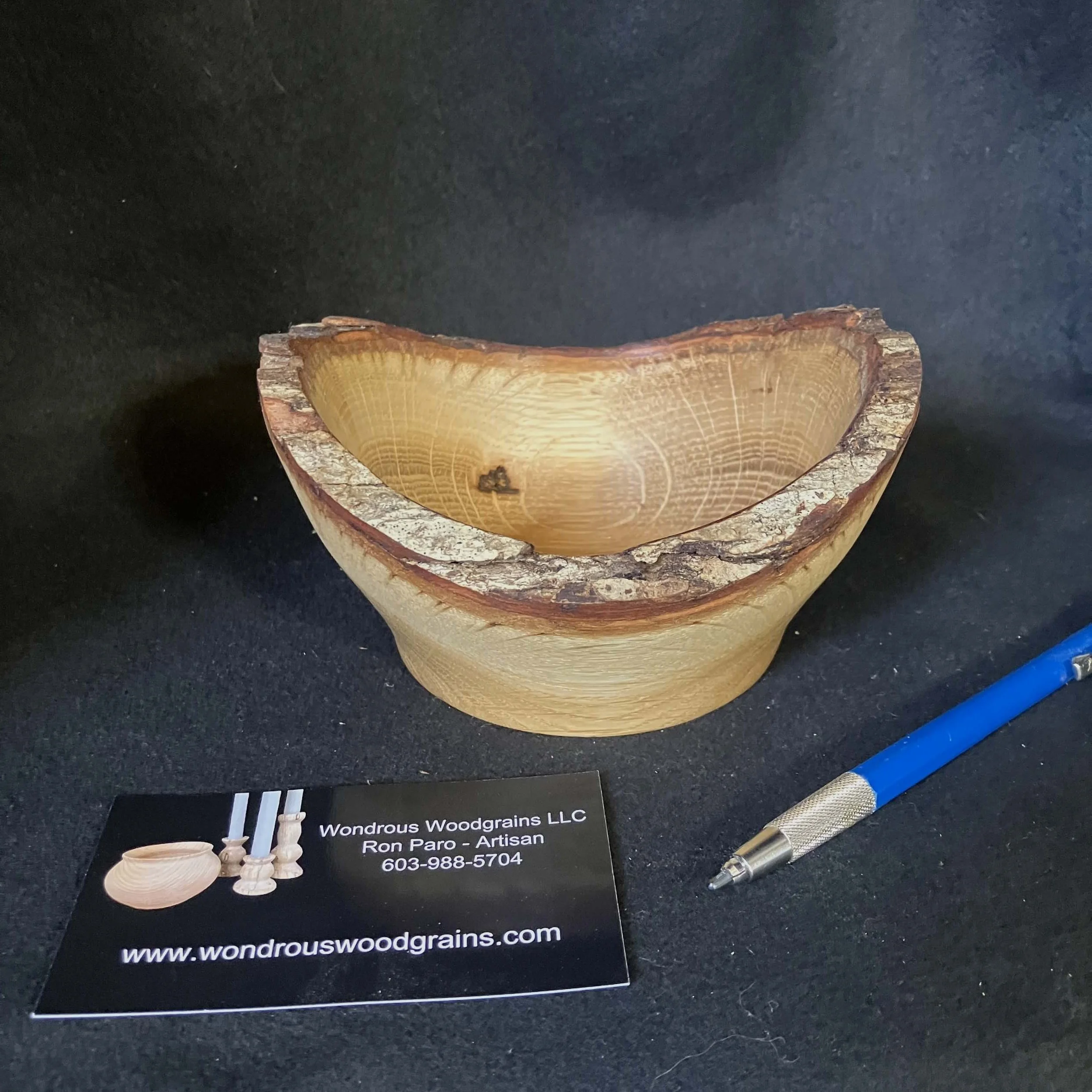 Handcrafted Small Live Edge White Oak Bowl