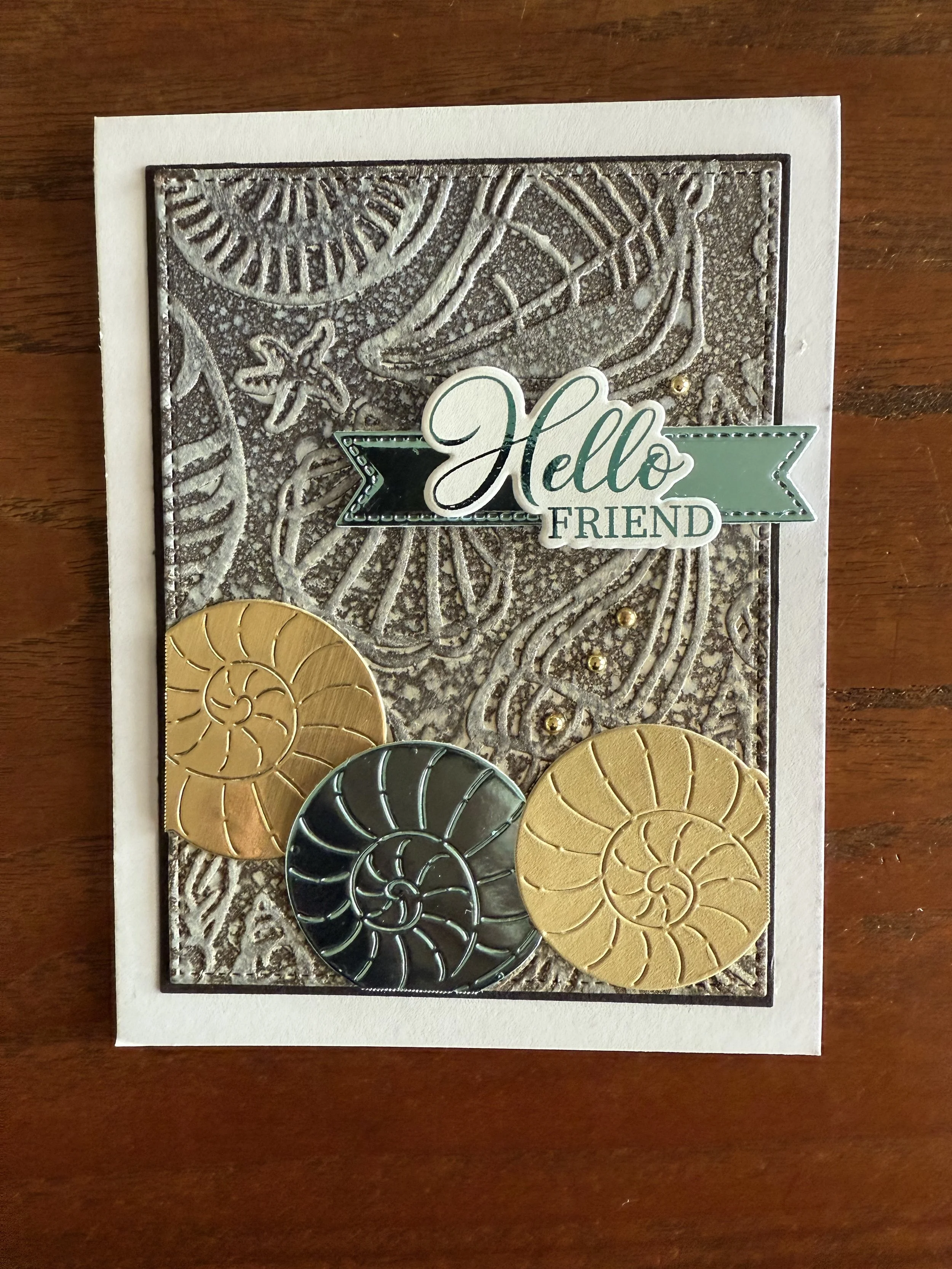  I used the snail shell component to make a beach themed card. 