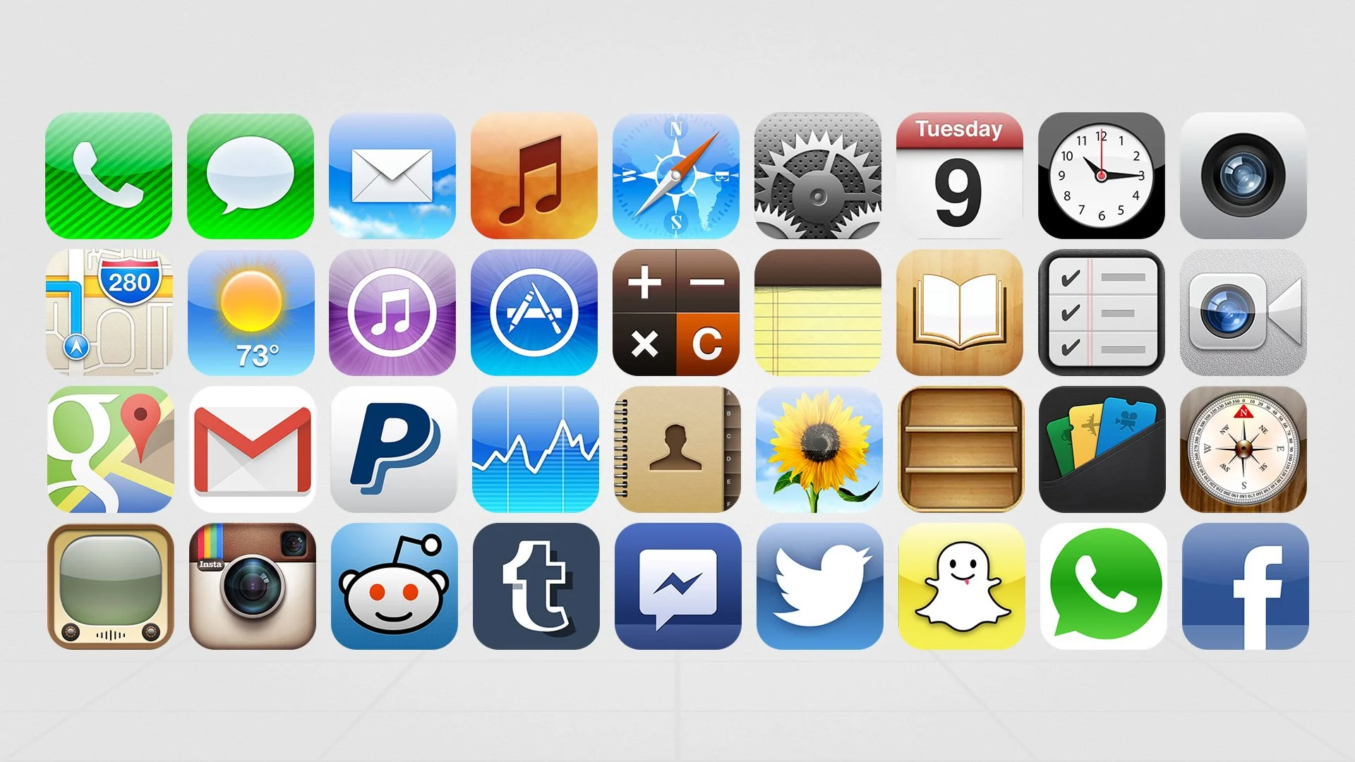 iOS 6 Skeuomorphism icons