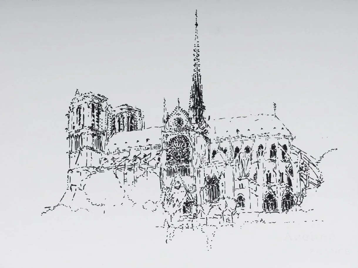 Maria Ogrydziak Notre Dame (Paris Series) Pen on paper